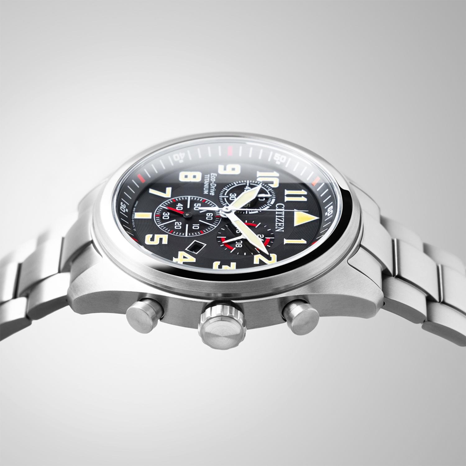 Citizen AT2480-81E zegarek szary klasyczny Titanium bransoleta - miniatura 4