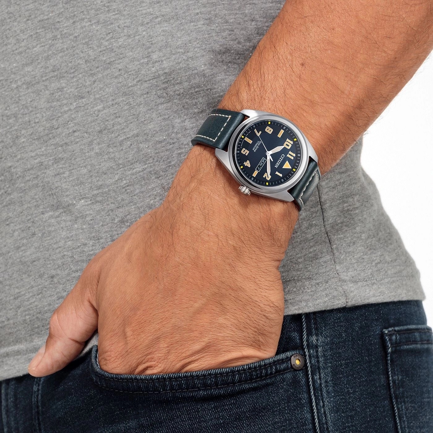 Citizen BM8560-45LC zegarek szary klasyczny Titanium pasek - miniatura 5