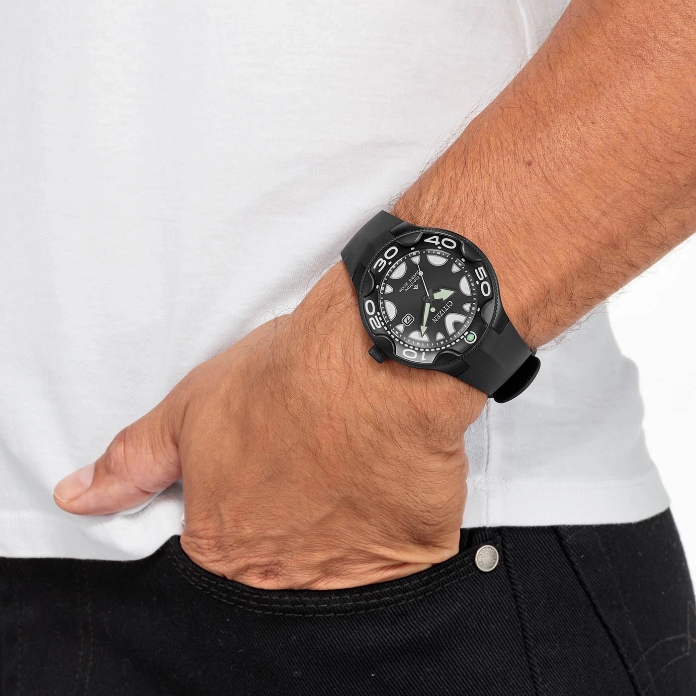 Citizen BN0235-01E zegarek czarny klasyczny Promaster pasek - miniatura 5