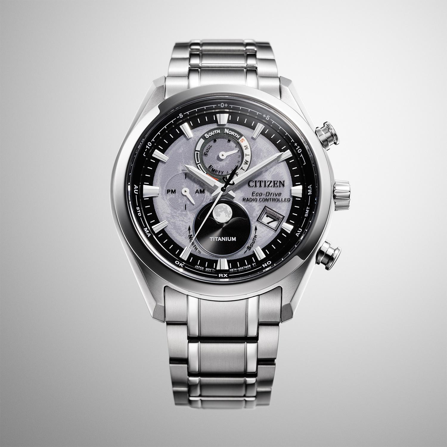 Citizen BY1010-81H Radio Controlled Tsuki-yomi Moonphase Eco-Drive zegarek klasyczny Radio Controlled - miniatura 4