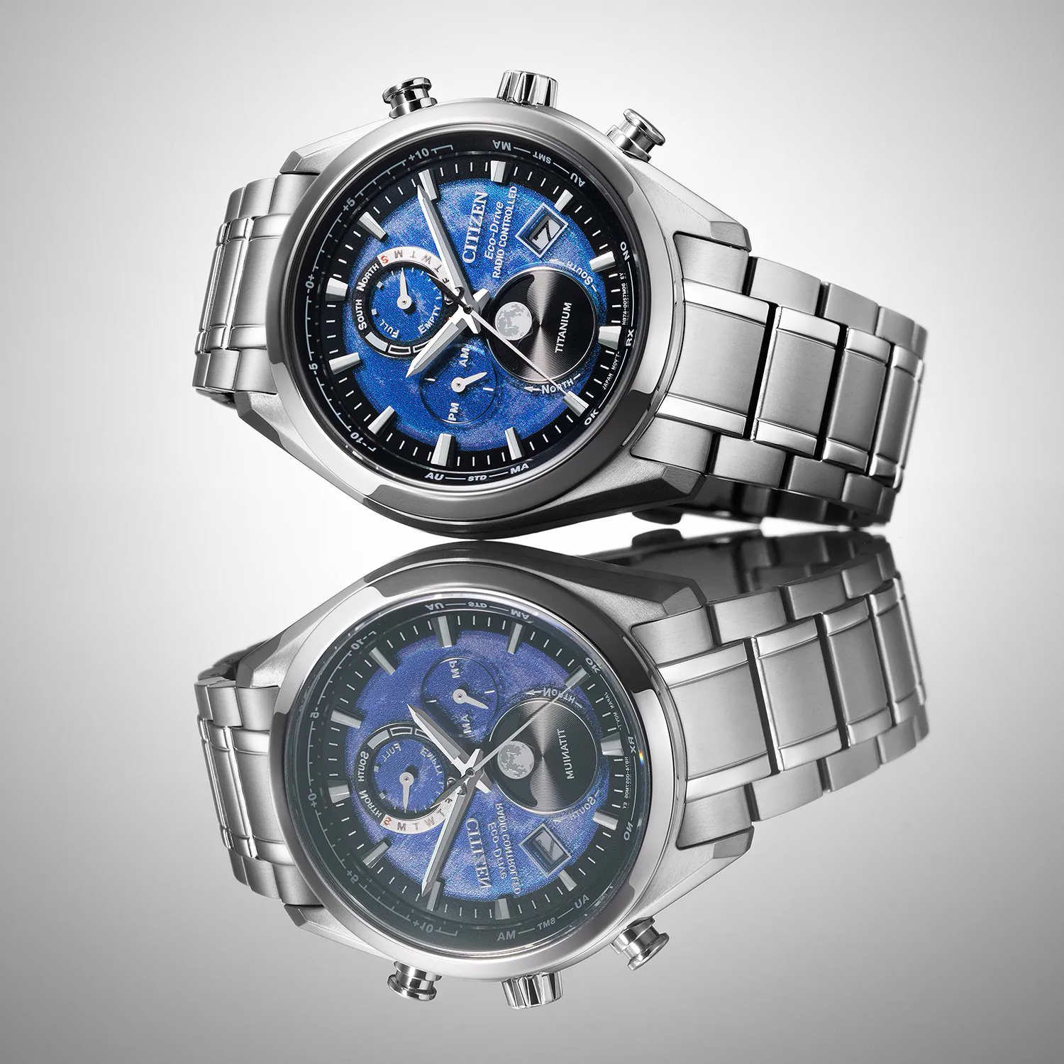 Citizen BY1010-81L Radio Controlled Tsuki-yomi Moonphase Eco-Drive zegarek klasyczny Radio Controlled - miniatura 5