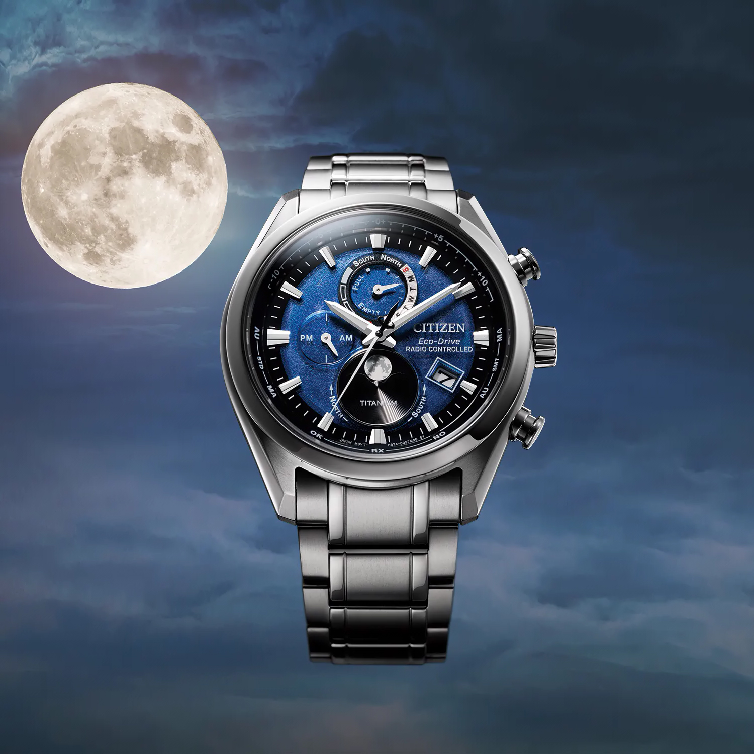 Citizen BY1010-81L zegarek szary klasyczny Radio Controlled bransoleta - miniatura 6