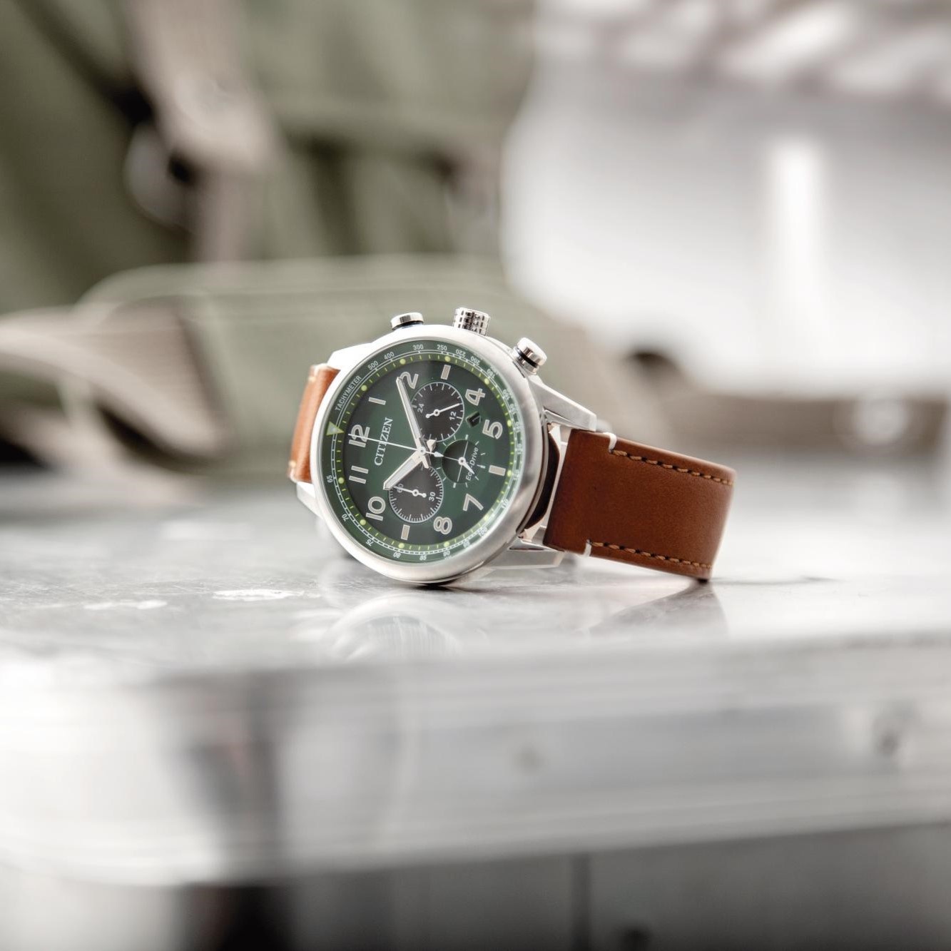 Citizen CA4420-21X Chrono sportowy zegarek srebrny - miniatura 7