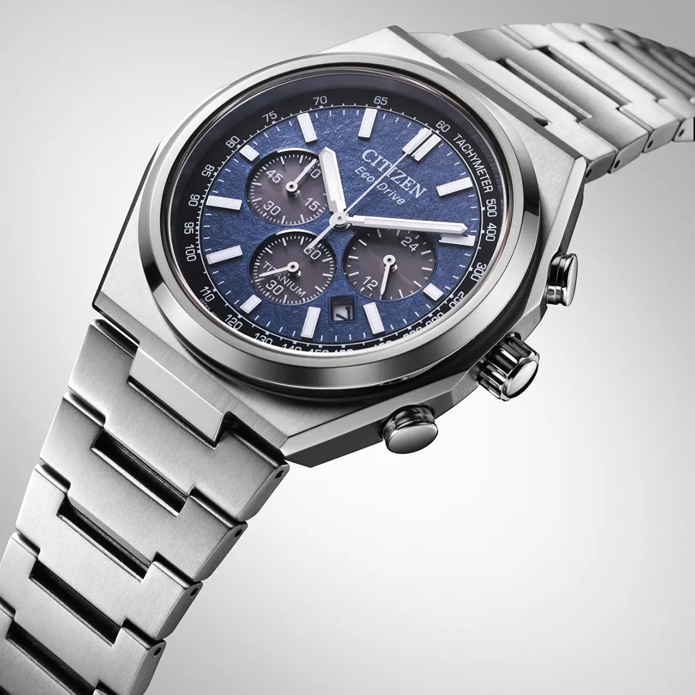 Citizen CA4610-85L zegarek srebrny sportowy Titanium bransoleta