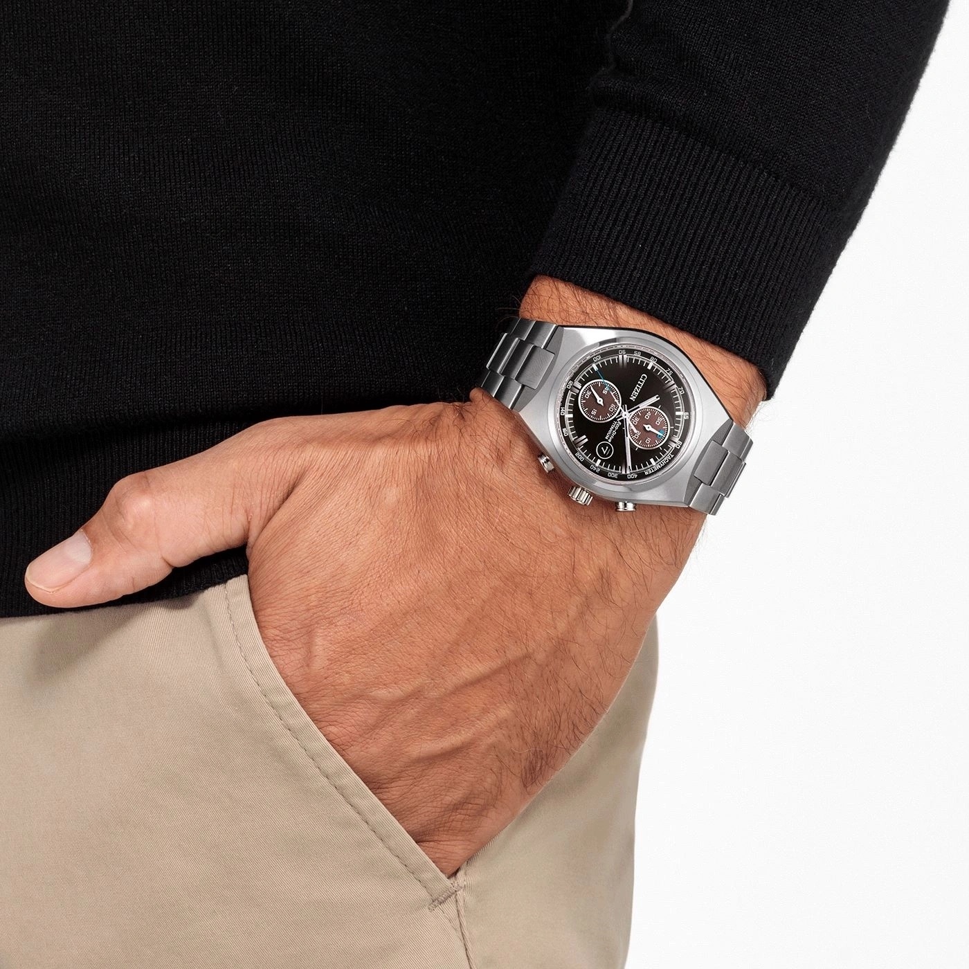 Citizen CA7090-87E Eco-Drive Titanium zegarek sportowy Titanium - miniatura 4