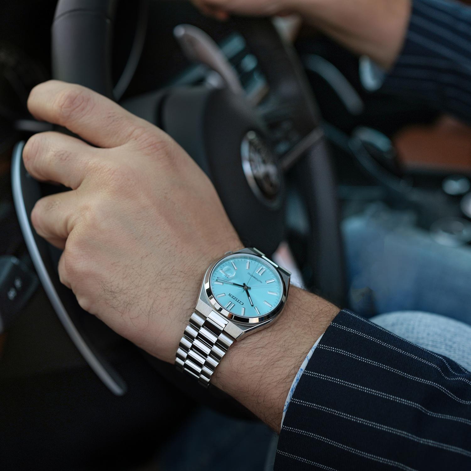 Citizen NJ0151-88M Tsuyosa Turquoise Blue Automatic Classic Sapphire Automat klasyczny zegarek srebrny - miniatura 10