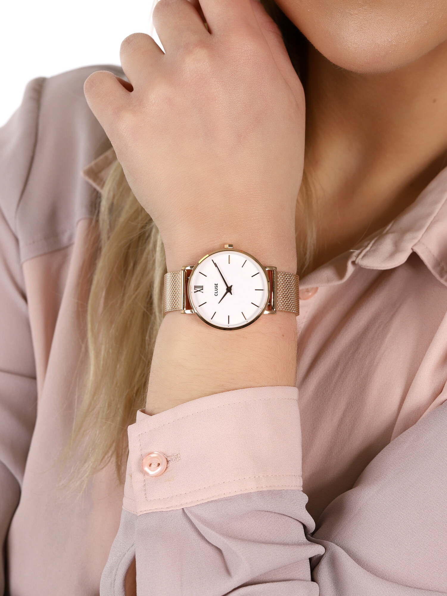 Mesh Rose Gold/White Cluse CW0101203001 - hover