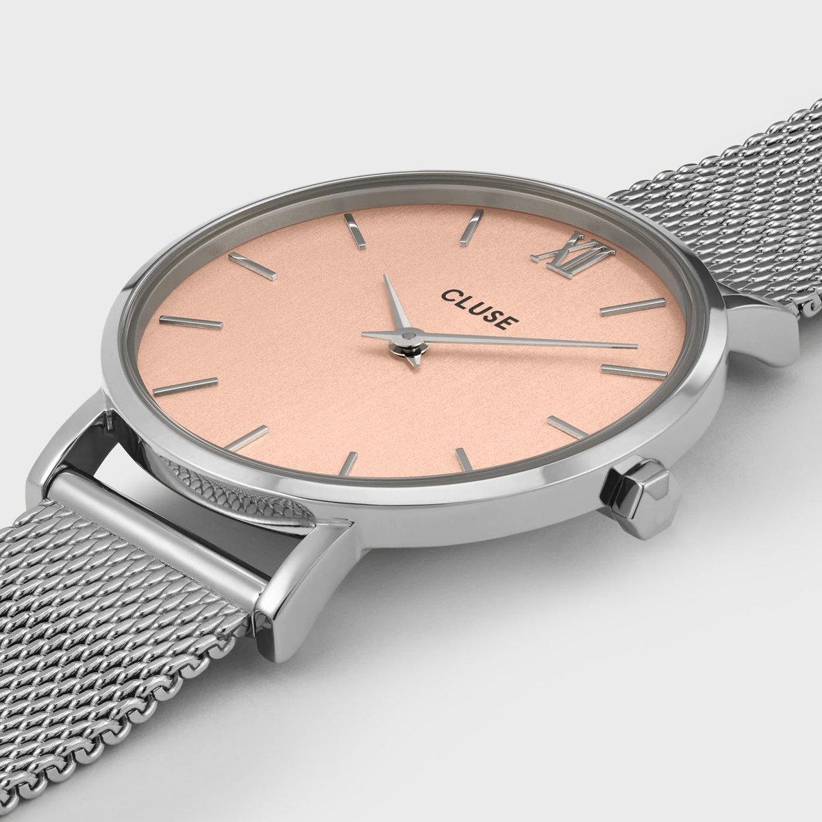 Cluse CW0101203029 Mesh Silver/Rose Gold Minuit fashion/modowy zegarek srebrny - miniatura 4