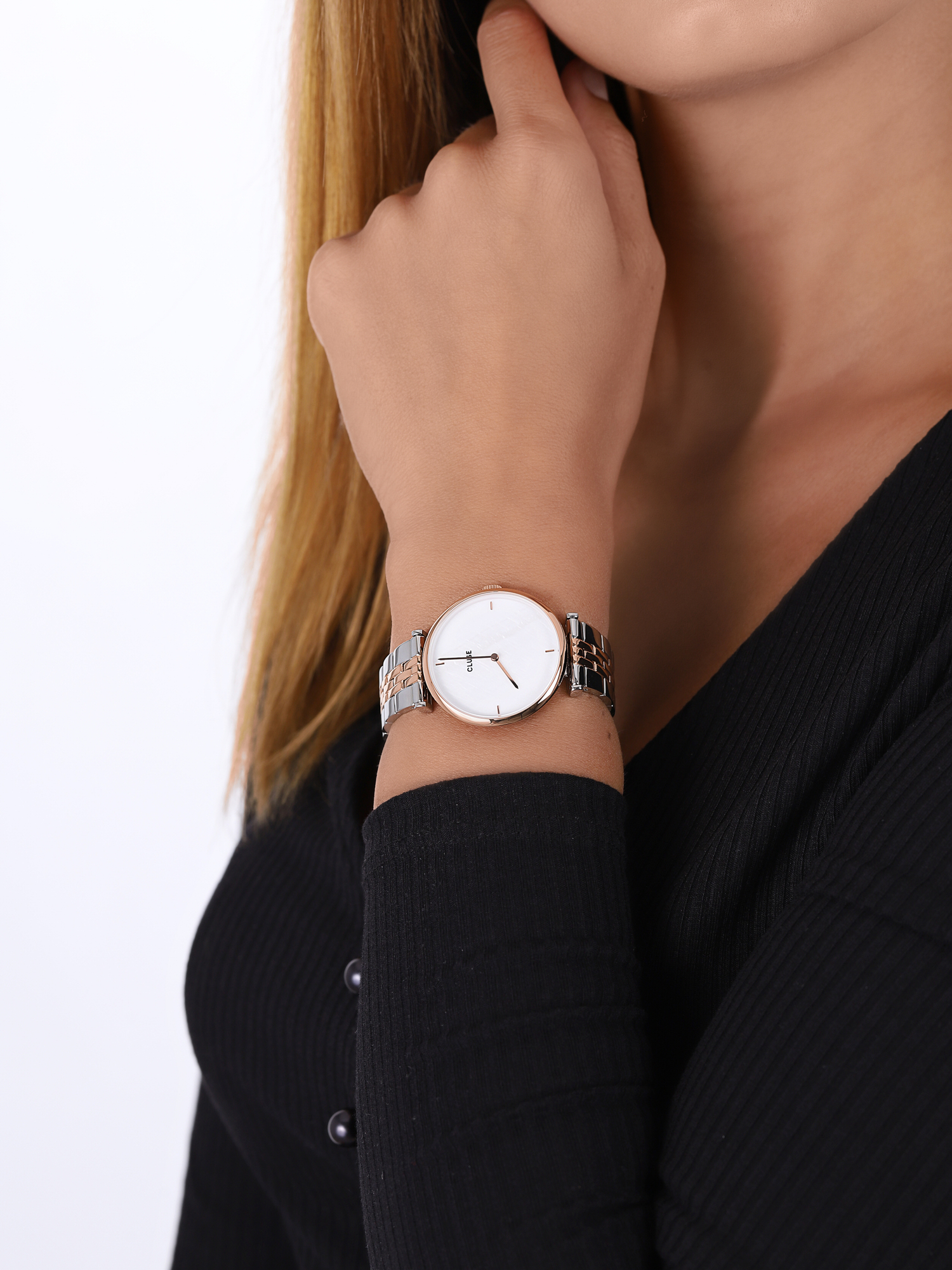 Mesh Rose Gold/White Pearl Cluse CW0101208015 - hover