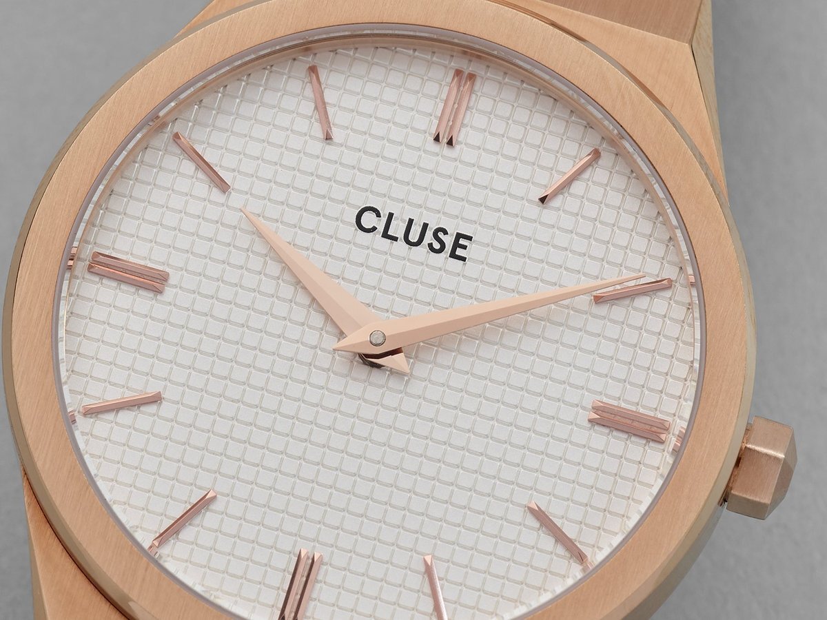Cluse CW0101210001 Vigoureux bransoleta Steel White, Rose Gold Colour zegarek damski klasyczny mineralne - miniatura 5