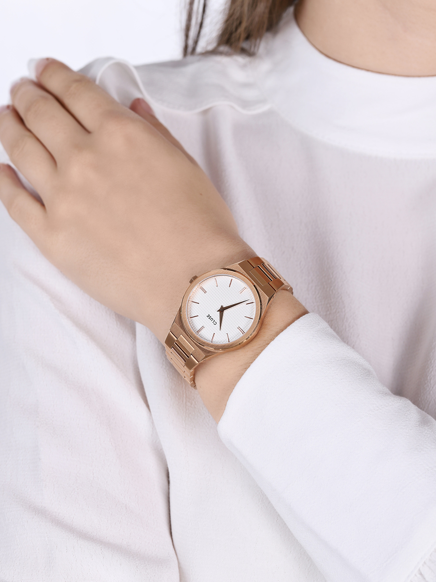 bransoleta Steel White, Rose Gold Colour Cluse CW0101210001 - hover