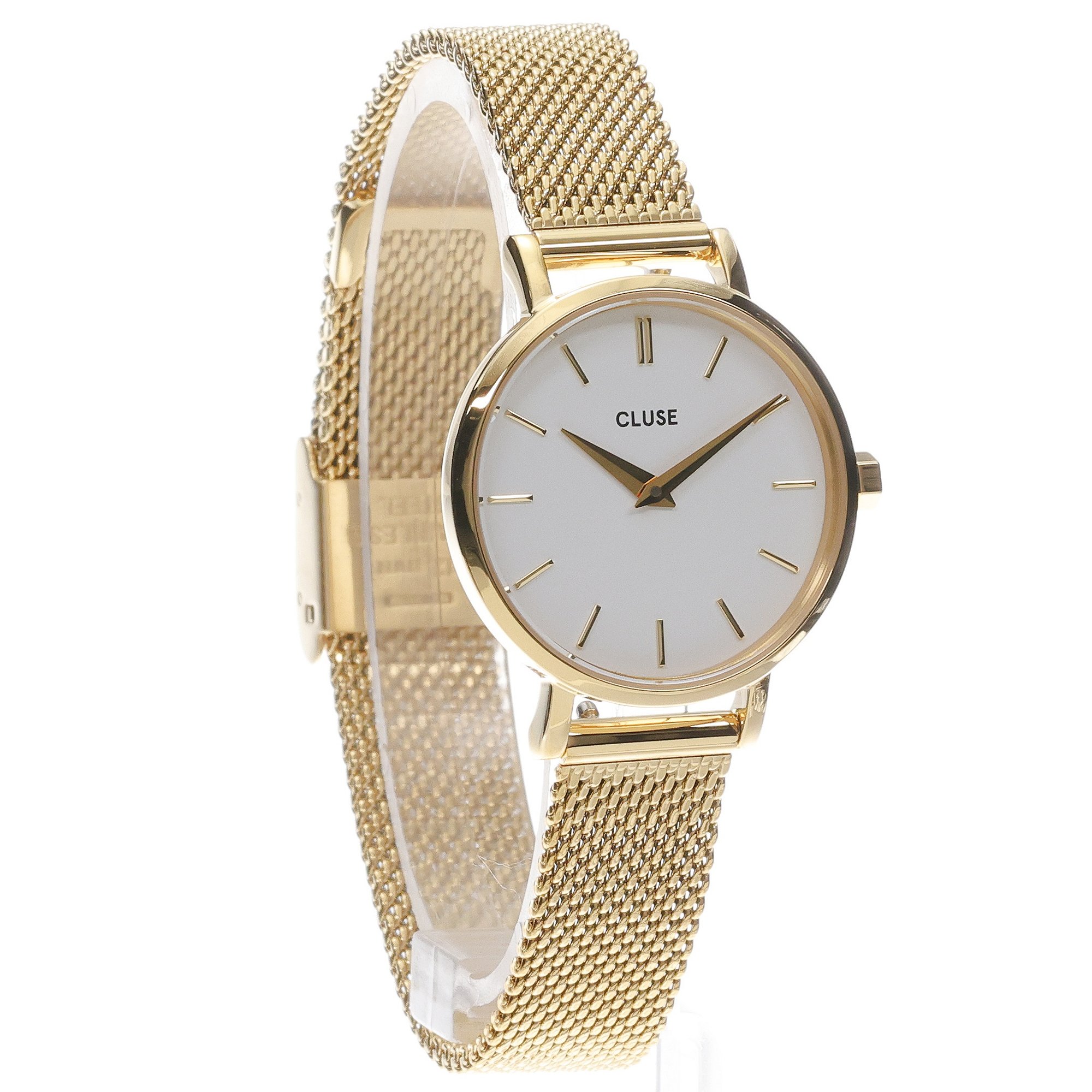 Cluse CW0101211001 Petite Mesh White-Gold Boho Chic Petite klasyczny zegarek złoty - miniatura 3