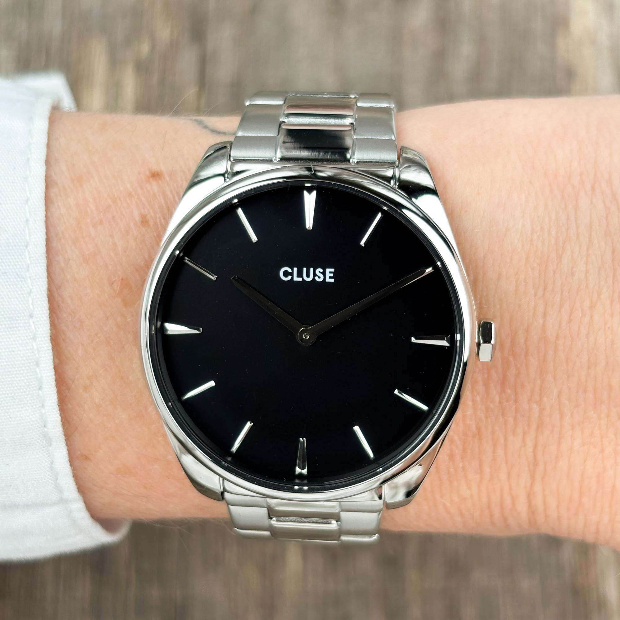 Cluse CW11103 Feroce Steel Black Silver Colour zegarek damski klasyczny mineralne - miniatura 11
