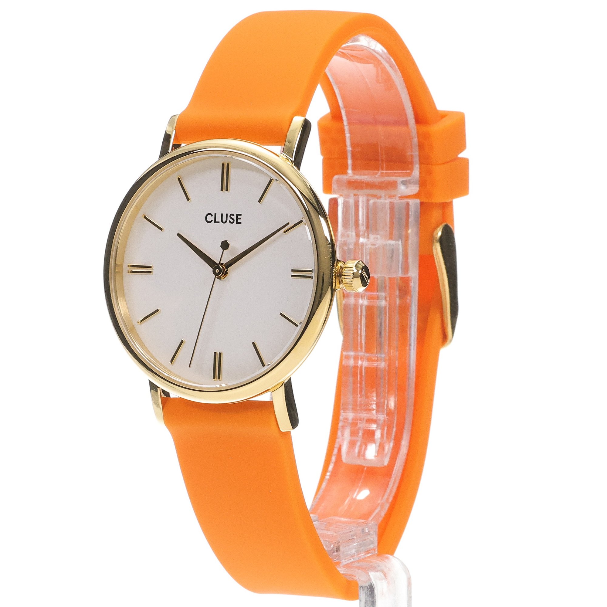 Cluse CW11402 Pavane Pavane Petite Silicone Orange-Gold zegarek damski fashion-modowy mineralne - miniatura 2