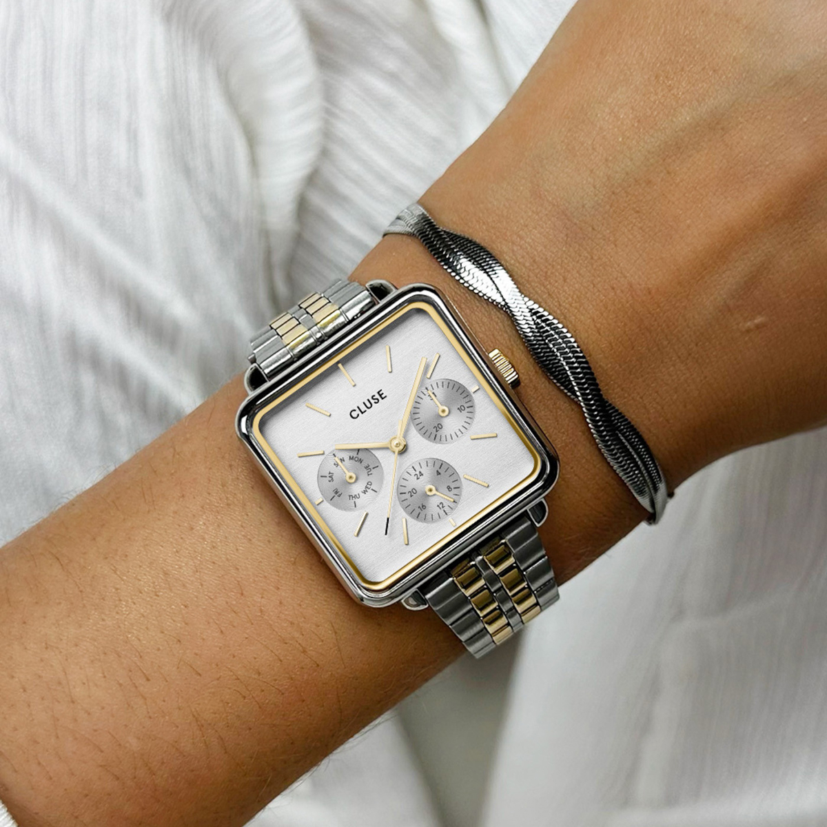 Cluse CW13803 La Tetragone Multifunction Gold-Grey zegarek fashion-modowy La Tetragone - miniatura 7