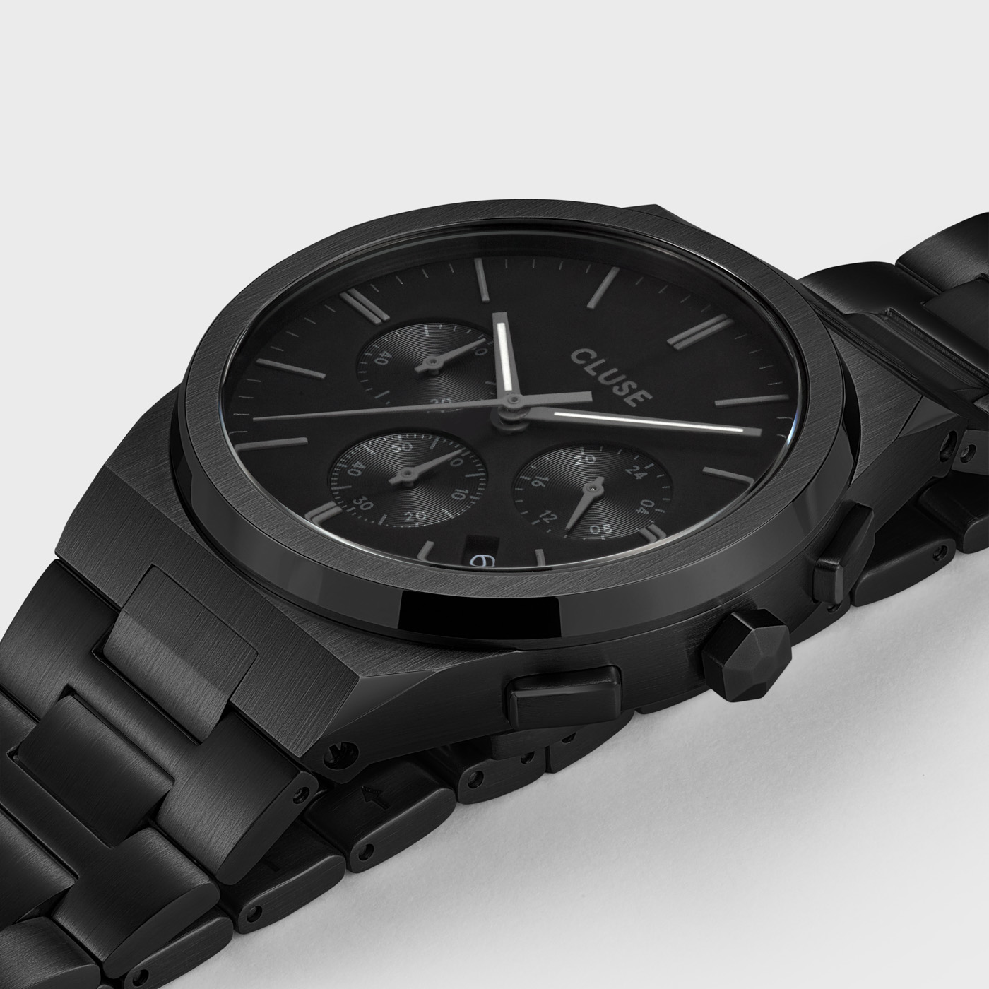 Cluse CW20802 Chrono Steel/Full Black zegarek sportowy Vigoureux - miniatura 3