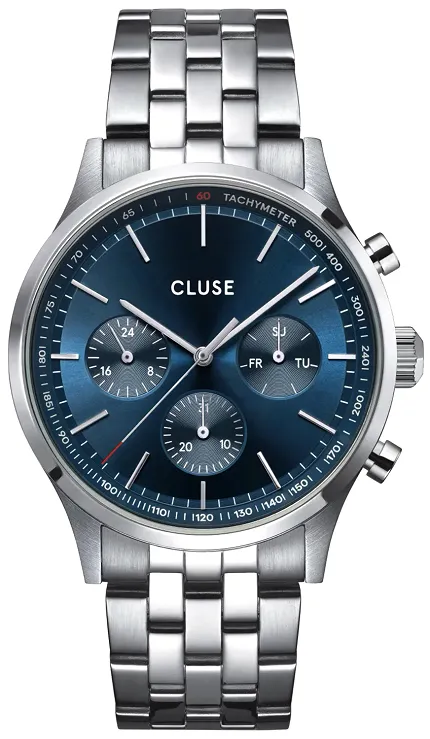 Cluse CW21003 Vigoureux Antheor chrono Watch Steel blue Silver Colour - zdjęcie 1