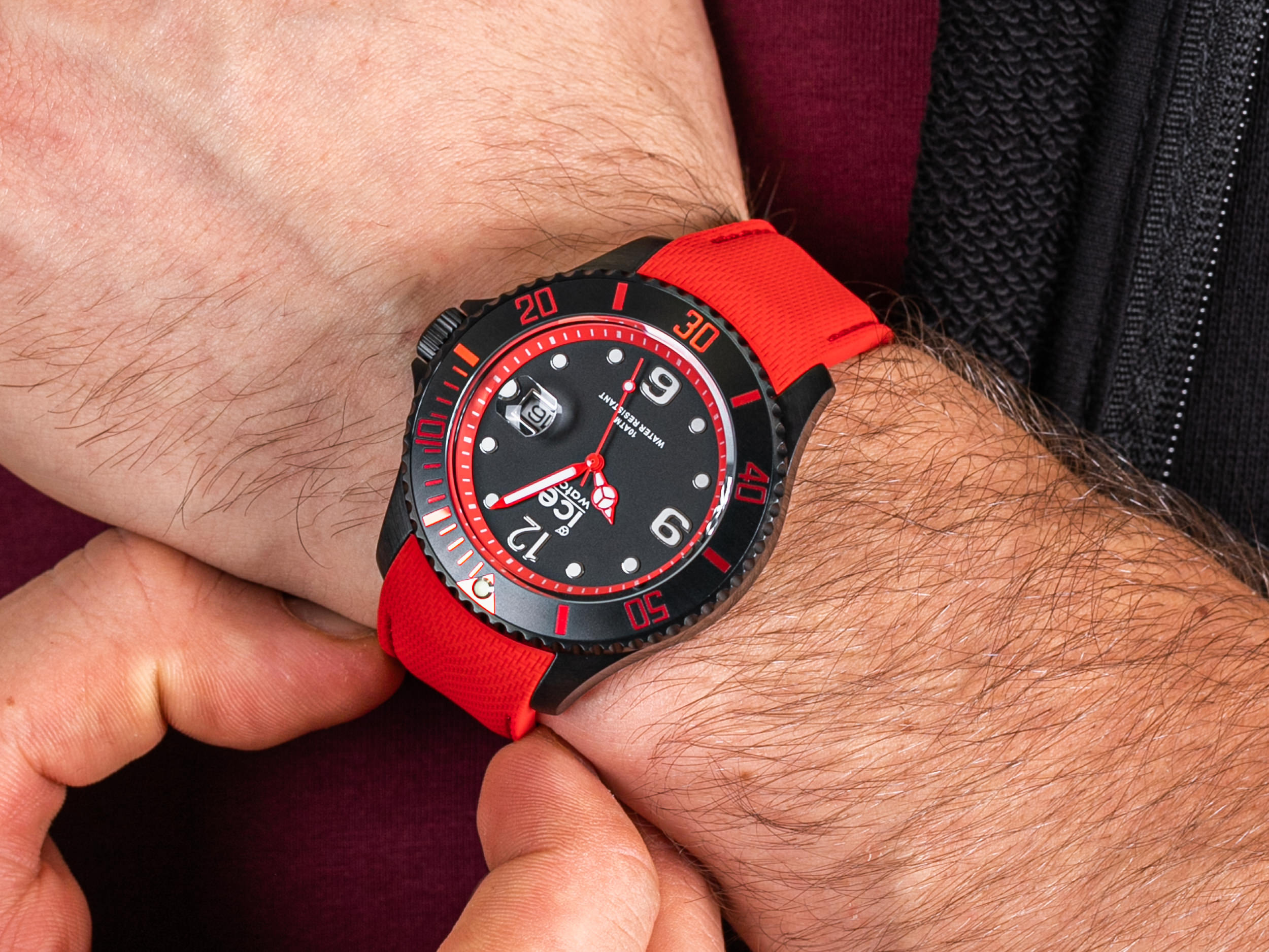 ICE Watch ICE.015782 Ice steel - Black red Rozm. L zegarek klasyczny ICE-Steel - miniatura 2