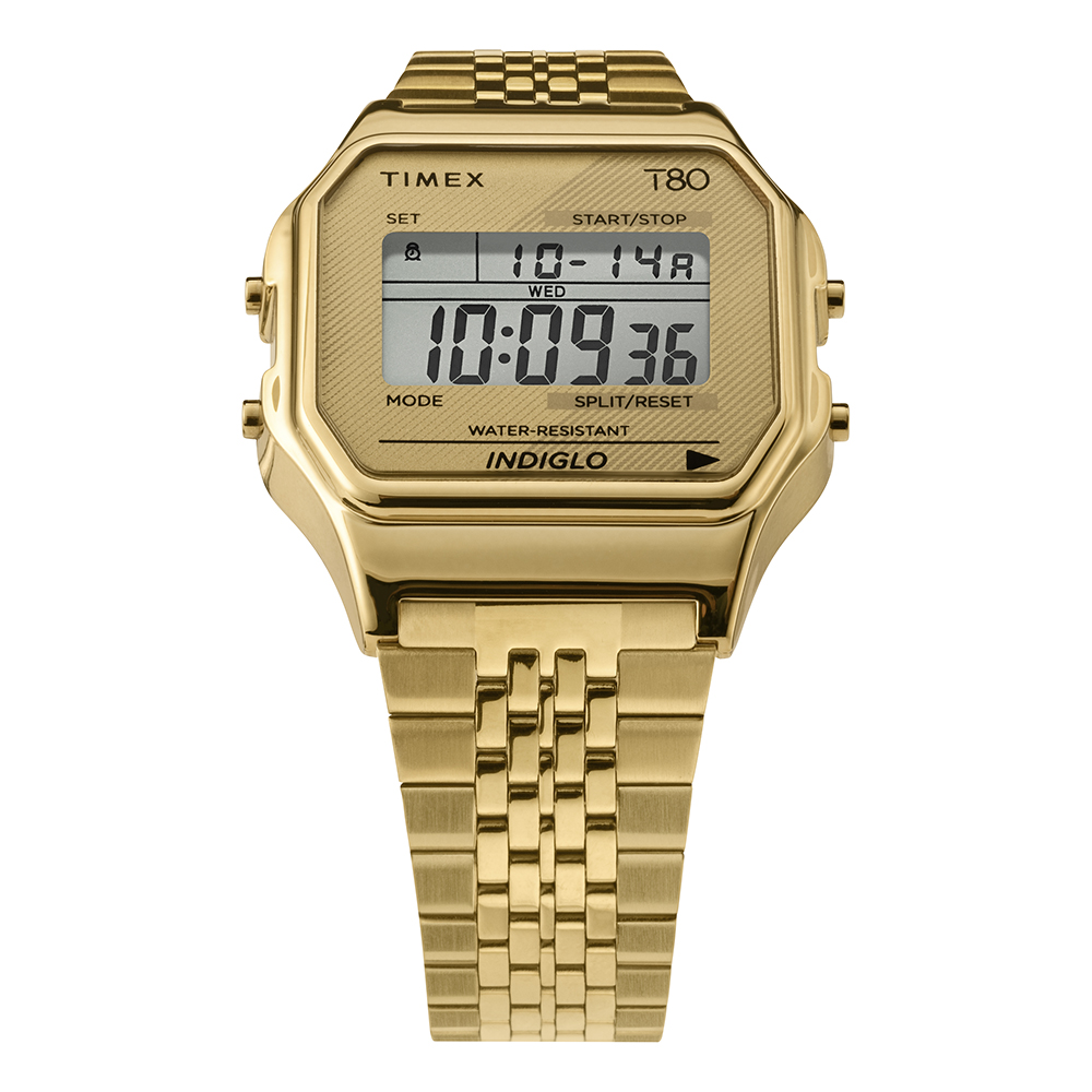 Timex TW2R79200 zegarek złoty retro T80 bransoleta - miniatura 3