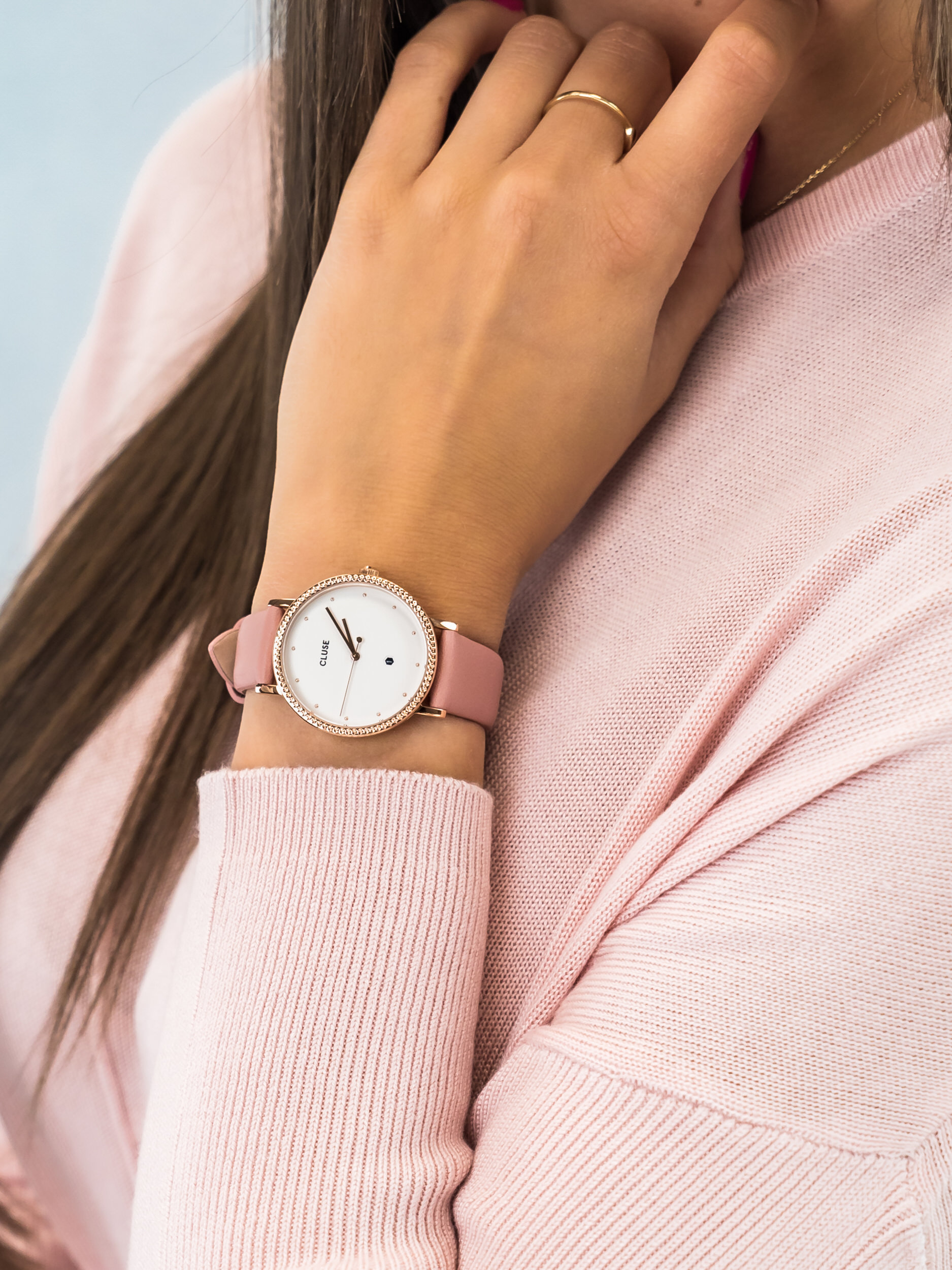 pasek Rose Gold White/Soft Rose Cluse CL63002 - hover