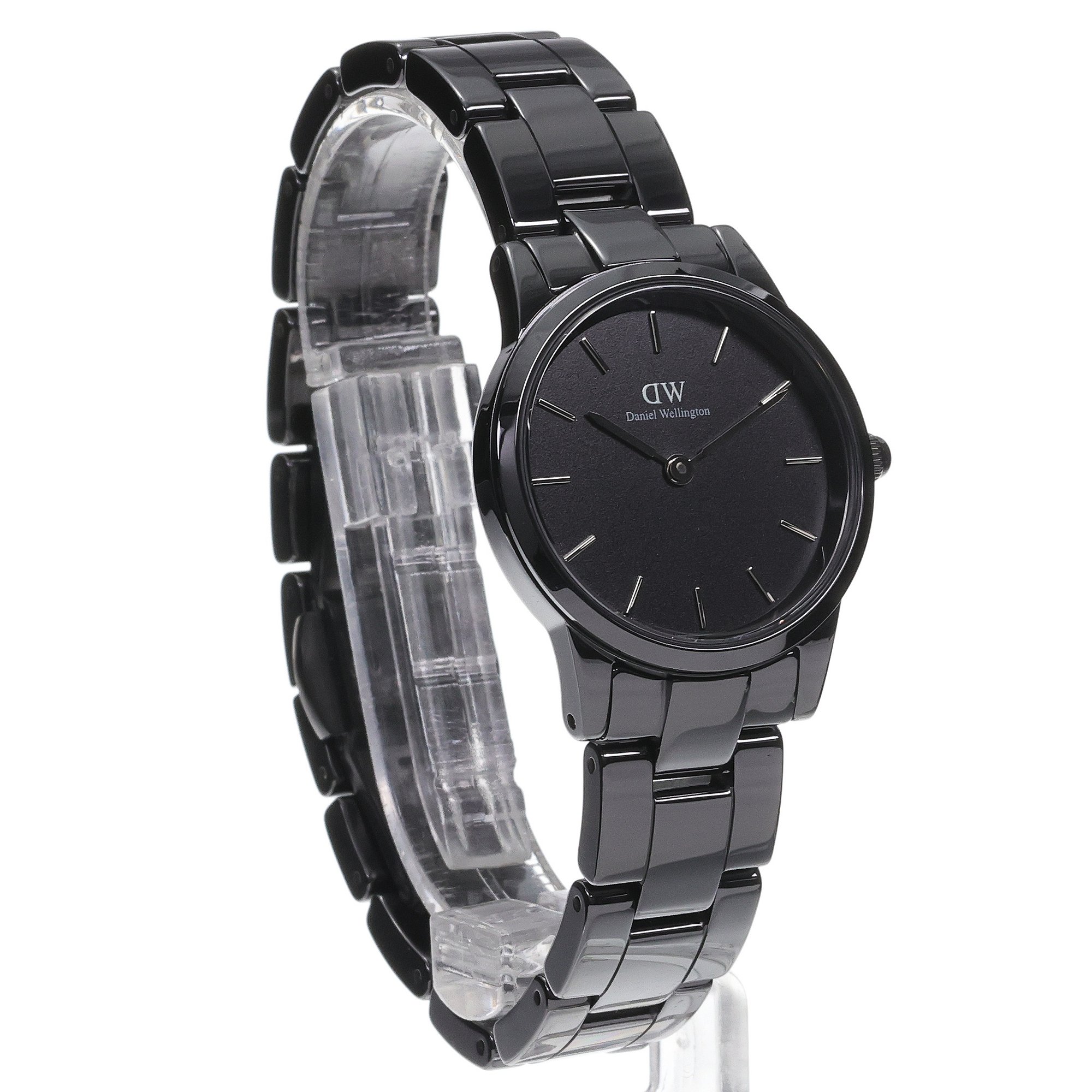 Daniel Wellington DW00100415 Iconic Iconic Link Ceramic Black 28mm zegarek damski klasyczny mineralne - miniatura 3