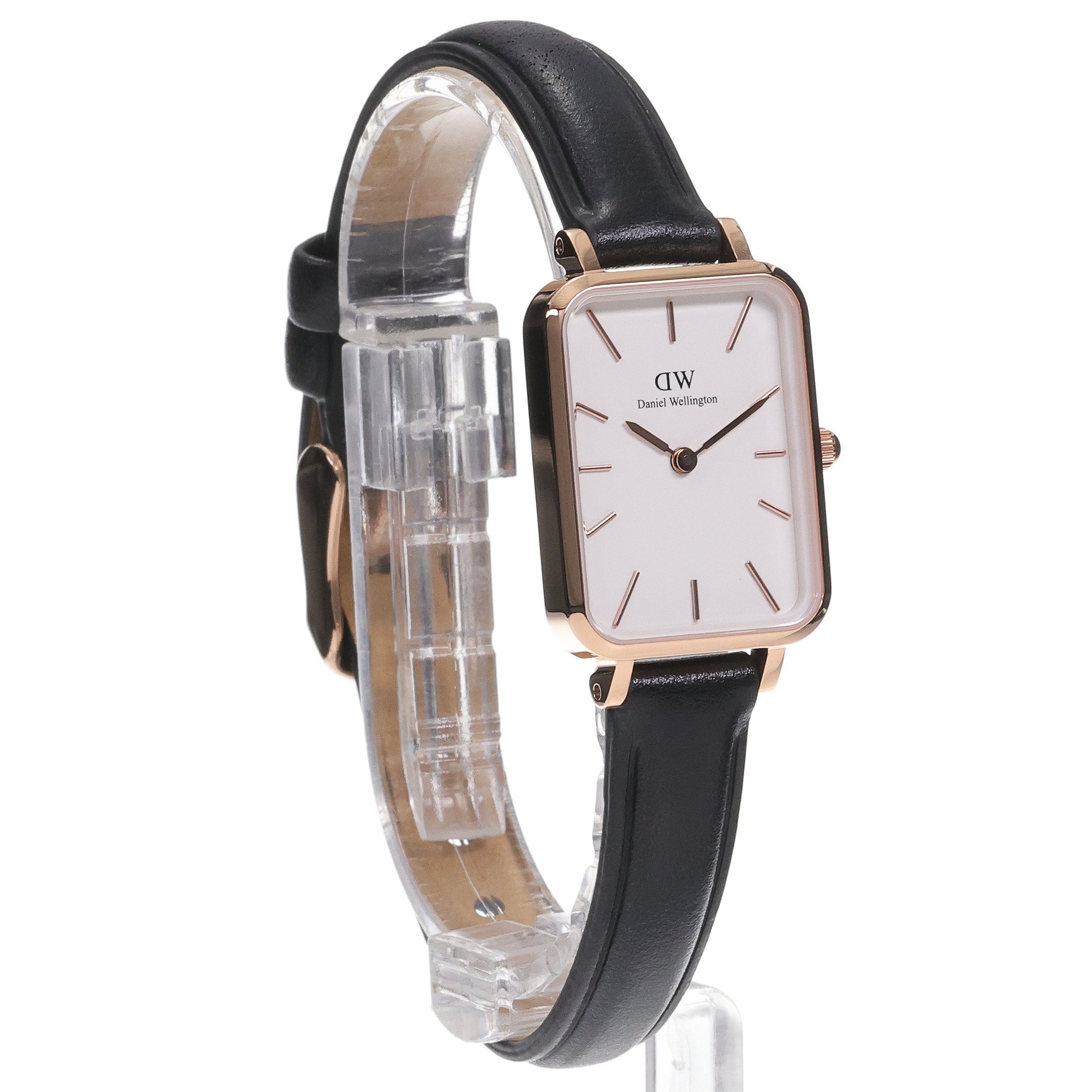 Daniel Wellington DW00100434 zegarek różowe złoto klasyczny Quadro pasek - miniatura 3