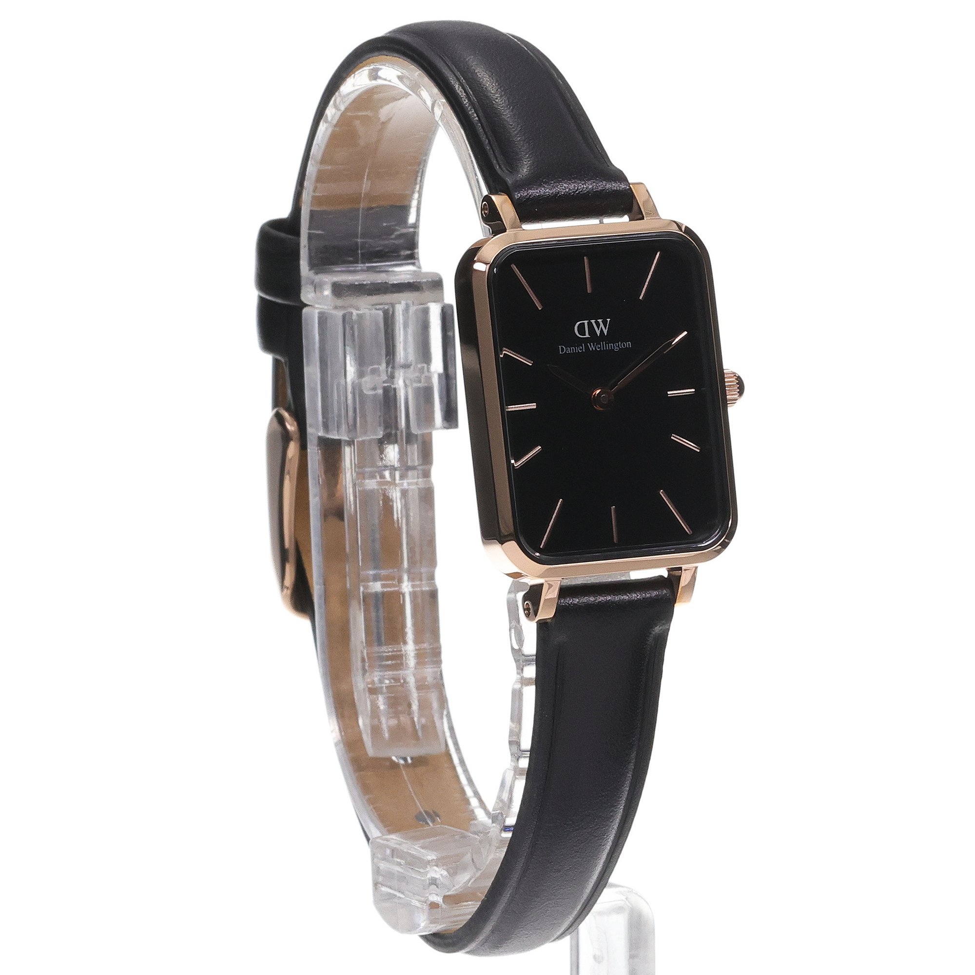 Daniel Wellington DW00100435 zegarek różowe złoto klasyczny Quadro pasek - miniatura 3