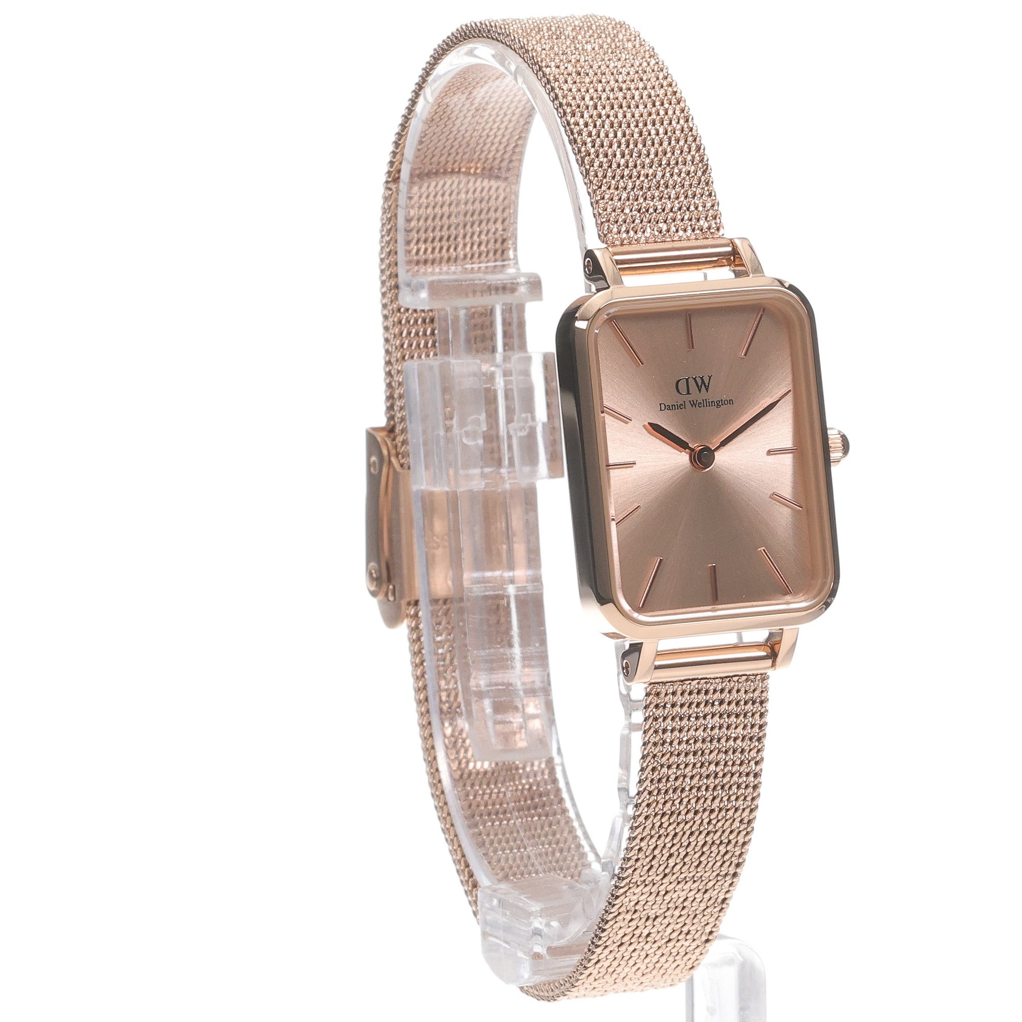 Daniel Wellington DW00100484 zegarek różowe złoto klasyczny Quadro bransoleta - miniatura 3