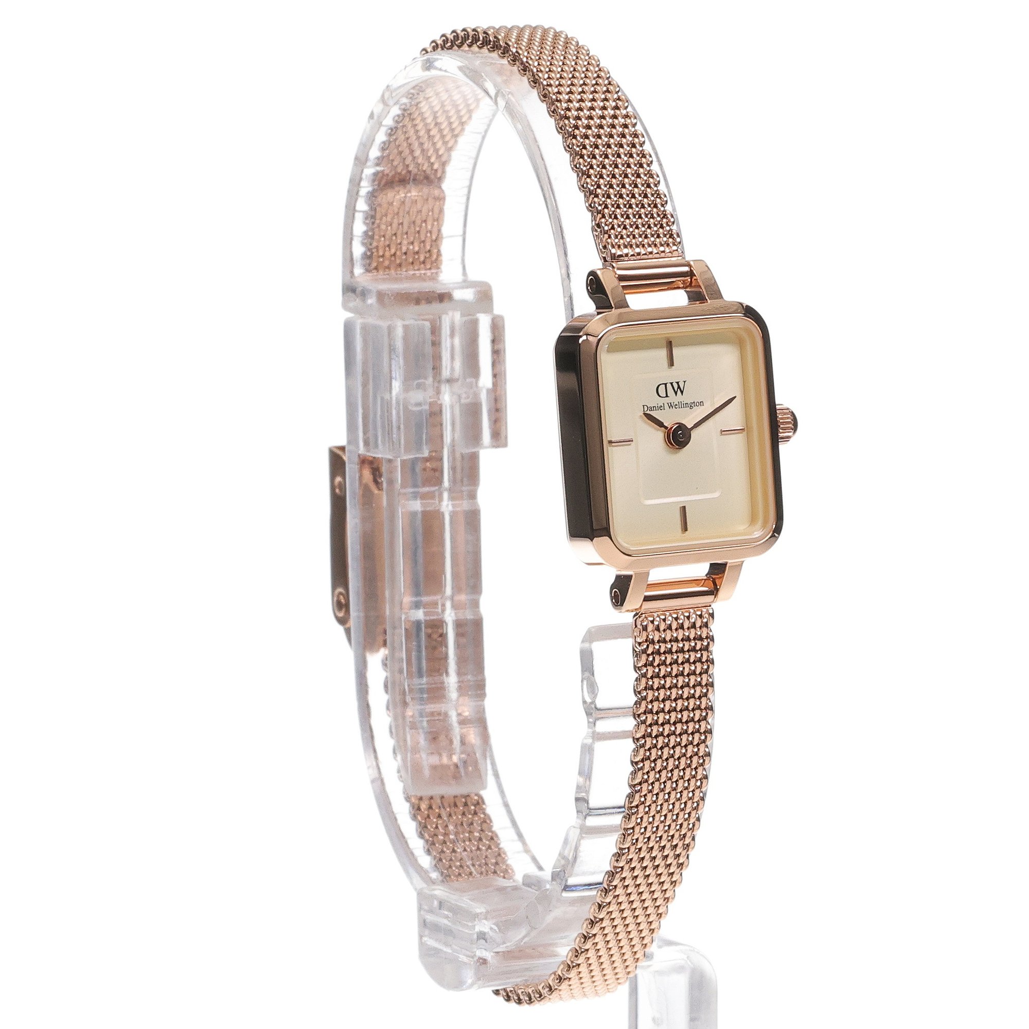Daniel Wellington DW00100651 zegarek różowe złoto klasyczny Quadro bransoleta - miniatura 3
