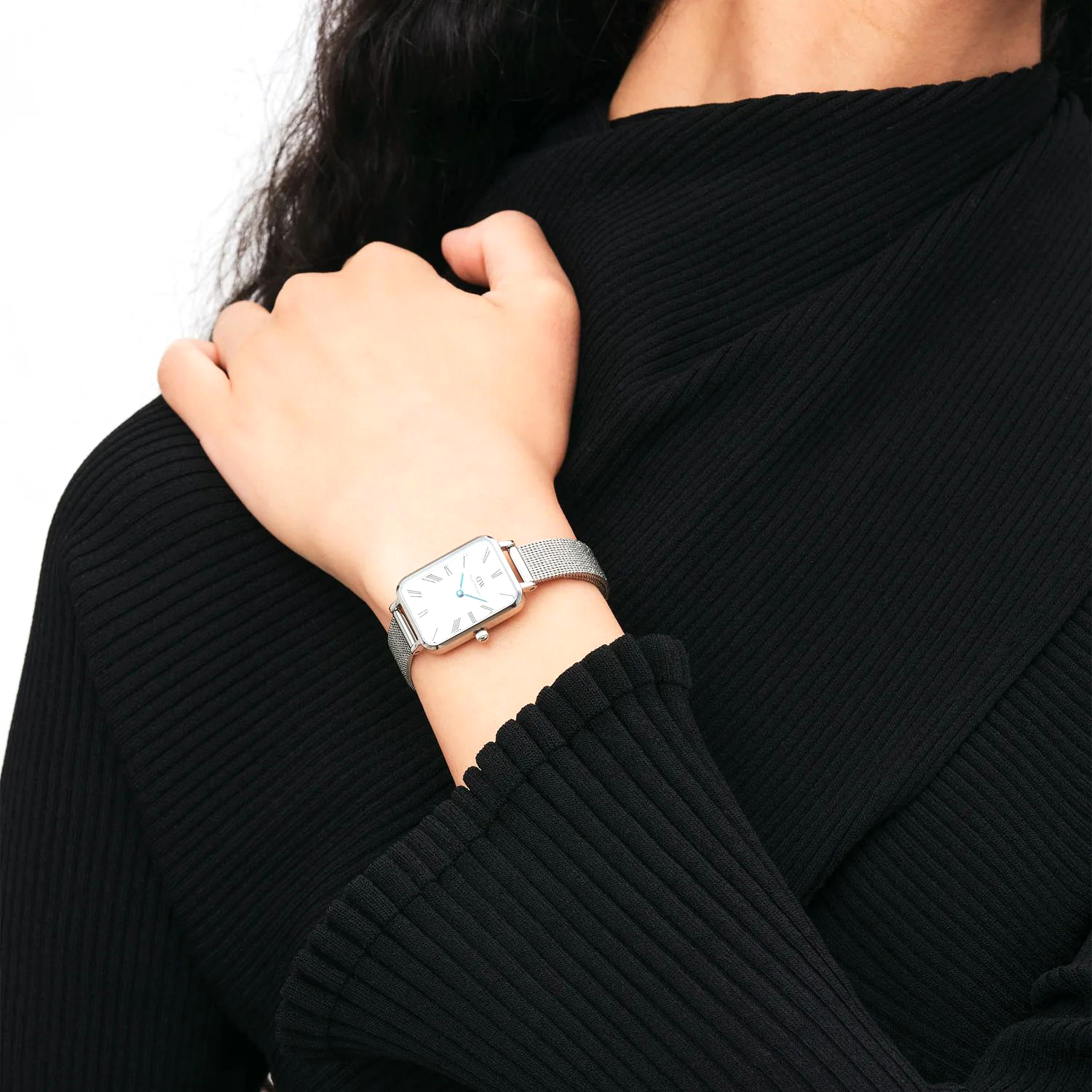 Daniel Wellington DW00100690 zegarek srebrny klasyczny Quadro bransoleta - miniatura 8