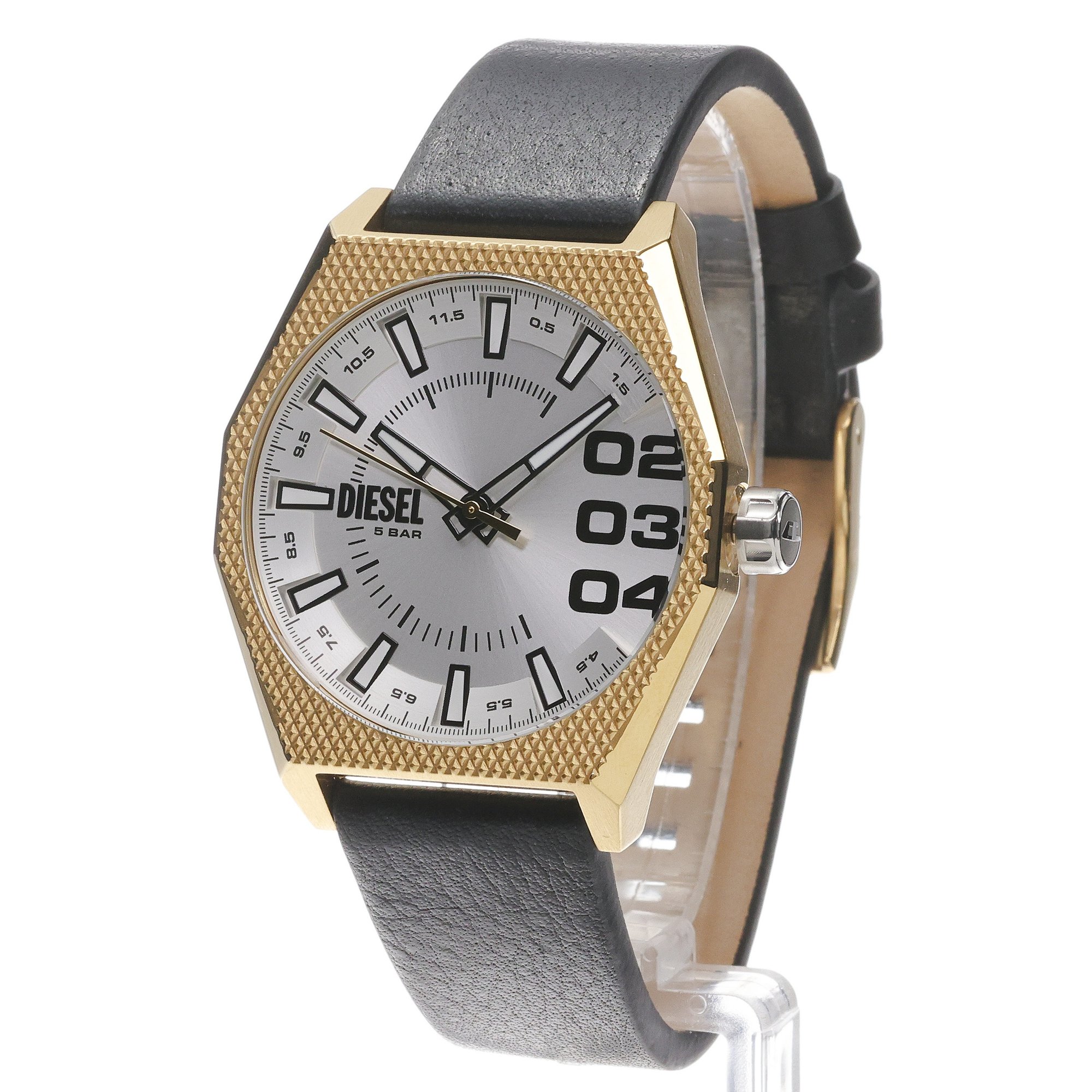 Diesel DZ2219 Męskie Black Leather Strap 43mm zegarek męski fashion-modowy mineralne - miniatura 2