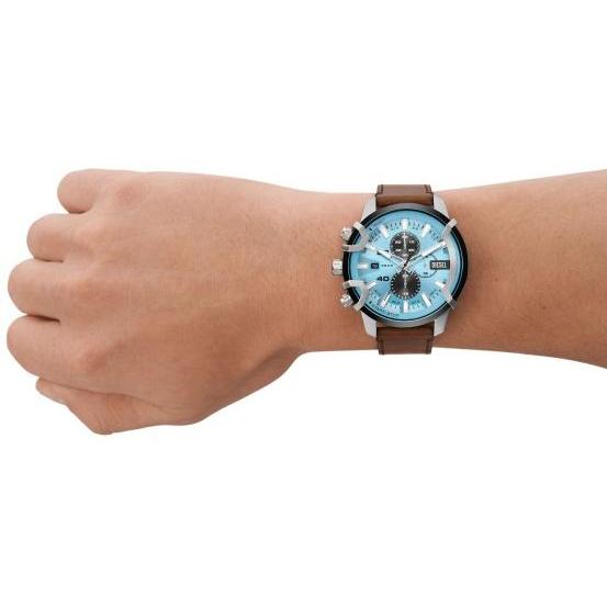 Diesel DZ4656 zegarek srebrny fashion-modowy Griffed pasek - miniatura 4