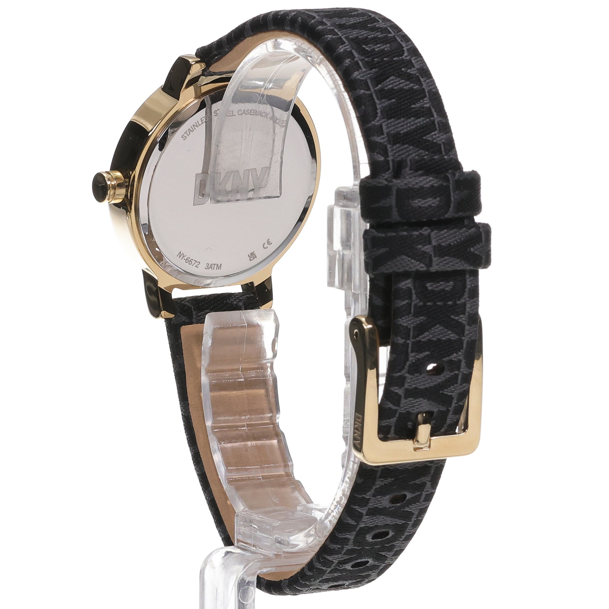 DKNY NY6672 zegarek złoty klasyczny Pasek pasek - miniatura 4