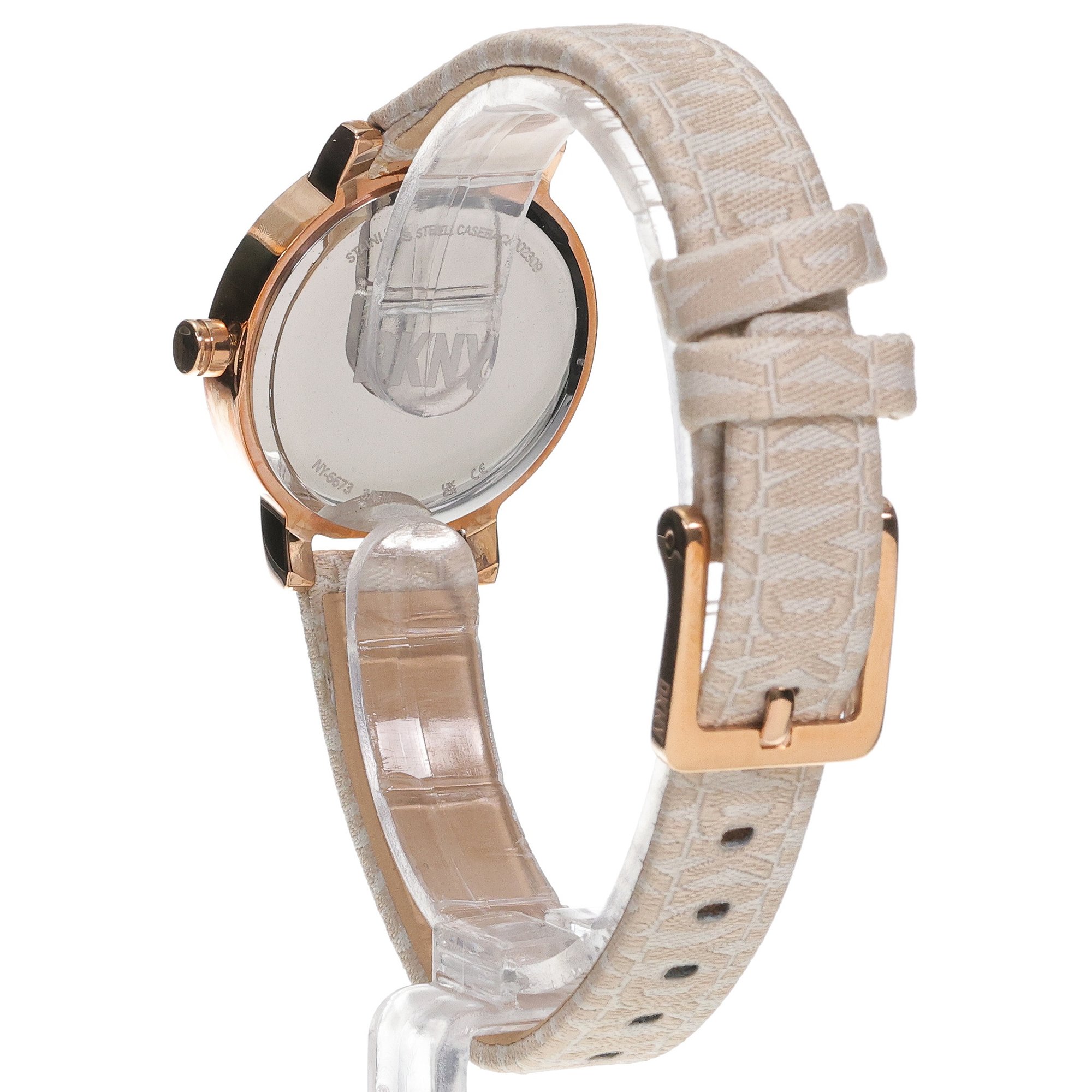 DKNY NY6673 zegarek różowe złoto klasyczny Pasek pasek - miniatura 4