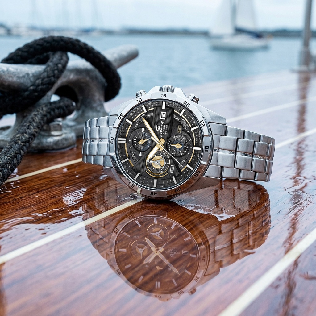 EDIFICE EFR-556D-1AVUEF zegarek srebrny klasyczny EDIFICE Momentum bransoleta - miniatura 5