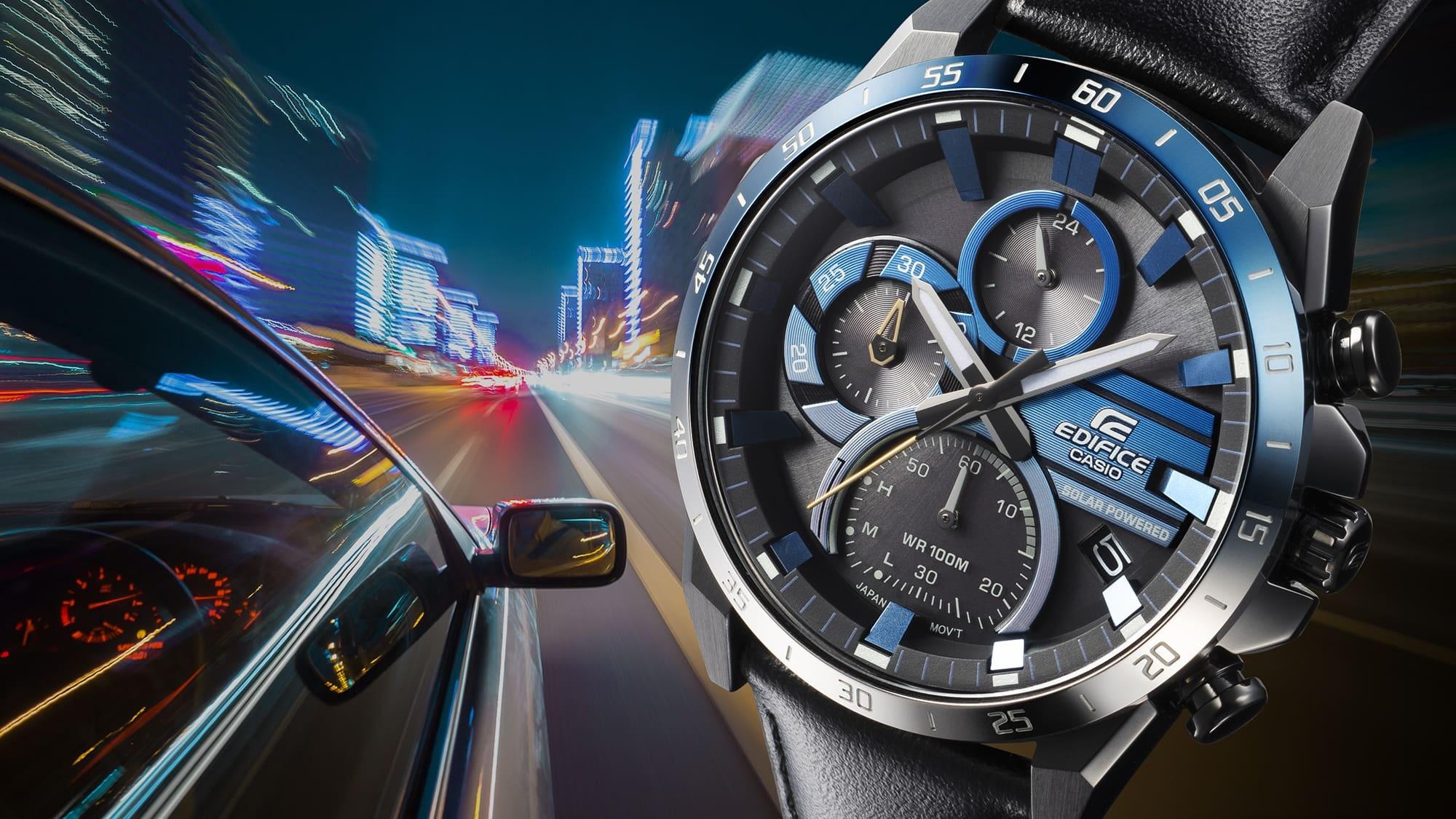 EDIFICE EQS-940NL-1AVUEF zegarek czarny sportowy EDIFICE Premium pasek - miniatura 6