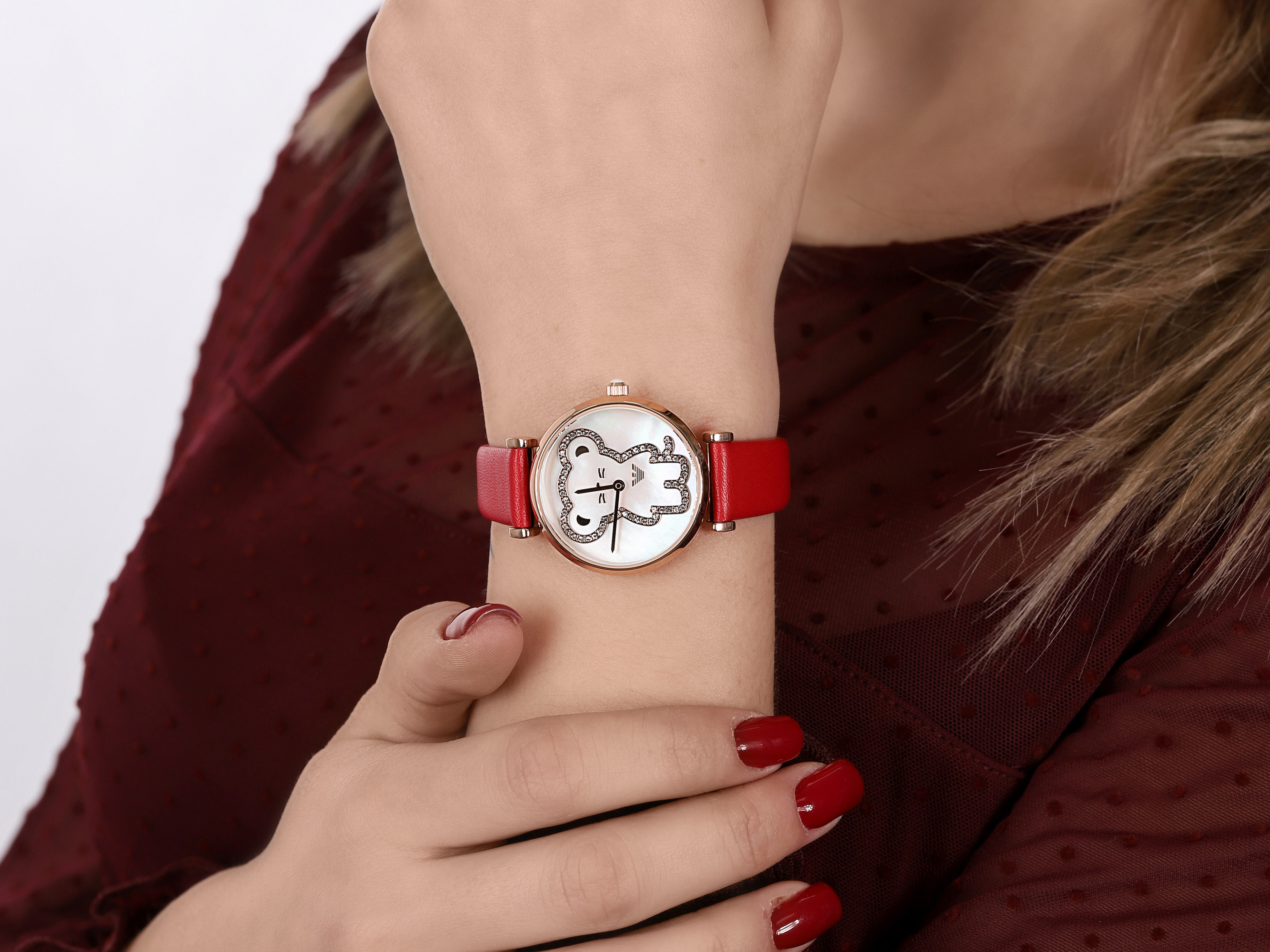 Emporio Armani AR11281 zegarek różowe złoto klasyczny Ladies pasek - miniatura 2