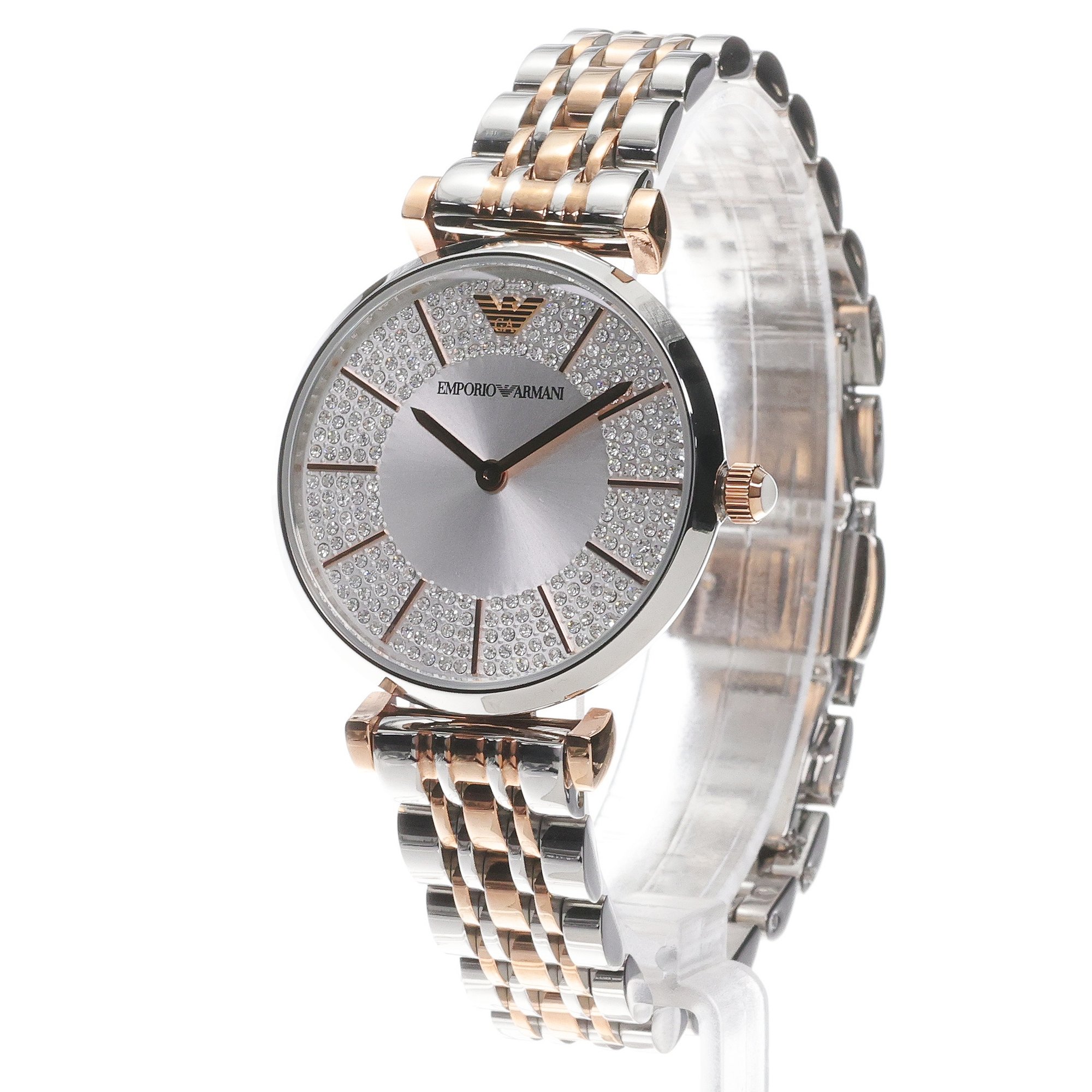 Emporio Armani AR11537 GIANNI T-BAR Gianni fashion-modowy zegarek srebrny - miniatura 2