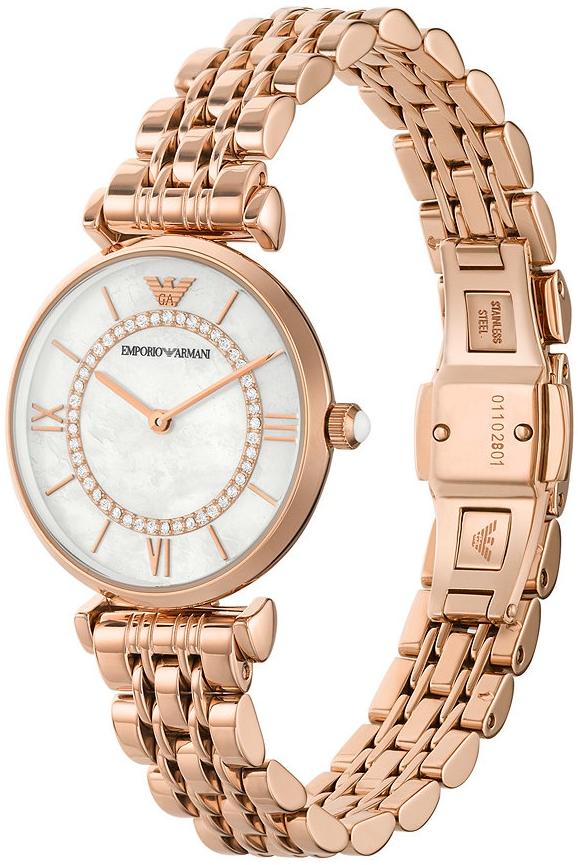 Emporio Armani AR1909 zegarek różowe złoto klasyczny Ladies bransoleta - miniatura 3