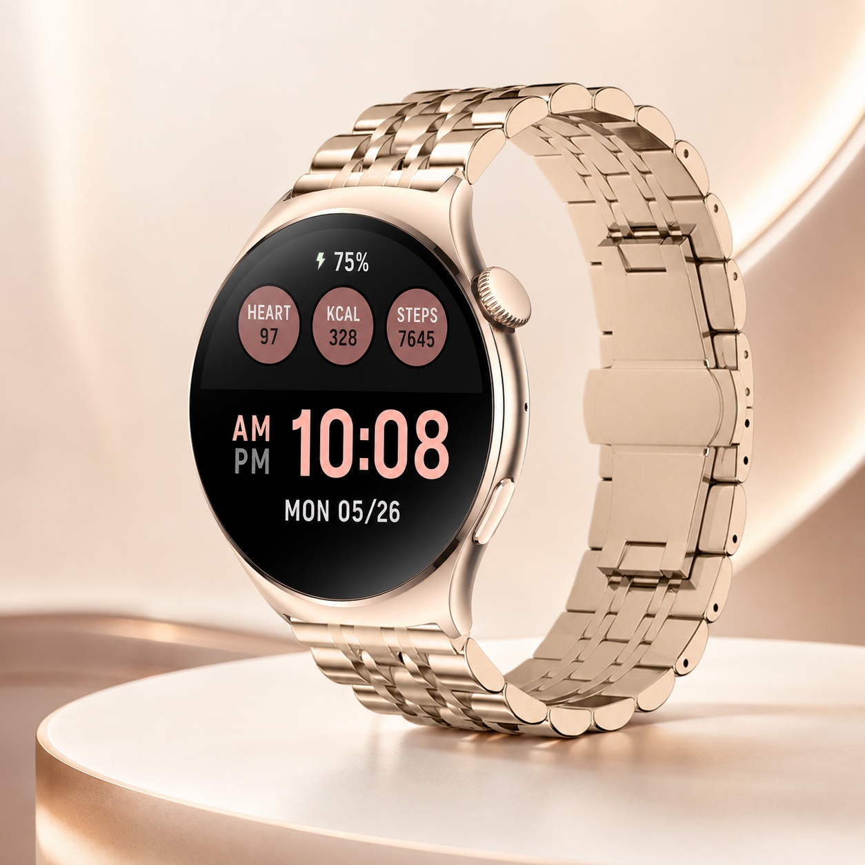 Enter JUT1011553151215-SET Luxe Różowo Złoty Enter Luxe zestaw z Paskiem zegarek damski fashion-modowy - miniatura 7