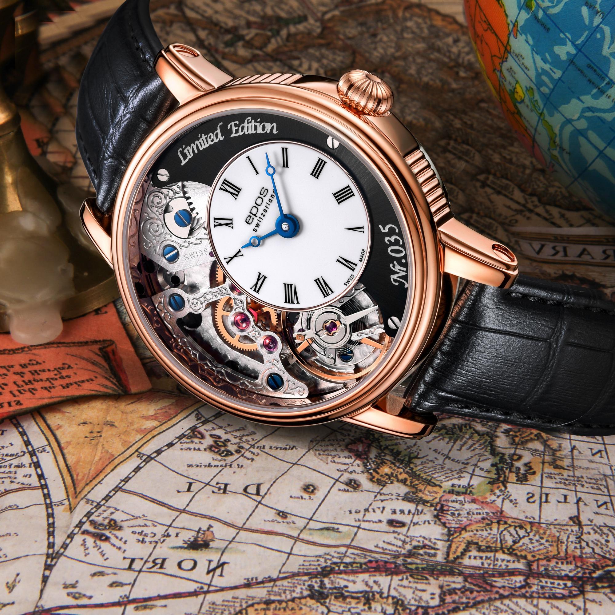 Epos 3435313242525 Verso 2 Limited Edition Oeuvre DArt klasyczny zegarek różowe złoto - miniatura 8