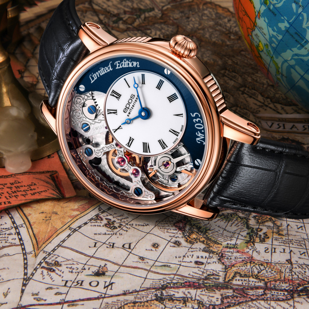 Epos 3435313242625 Oeuvre DArt Verso 2 Limited Edition zegarek męski klasyczny szafirowe - miniatura 6