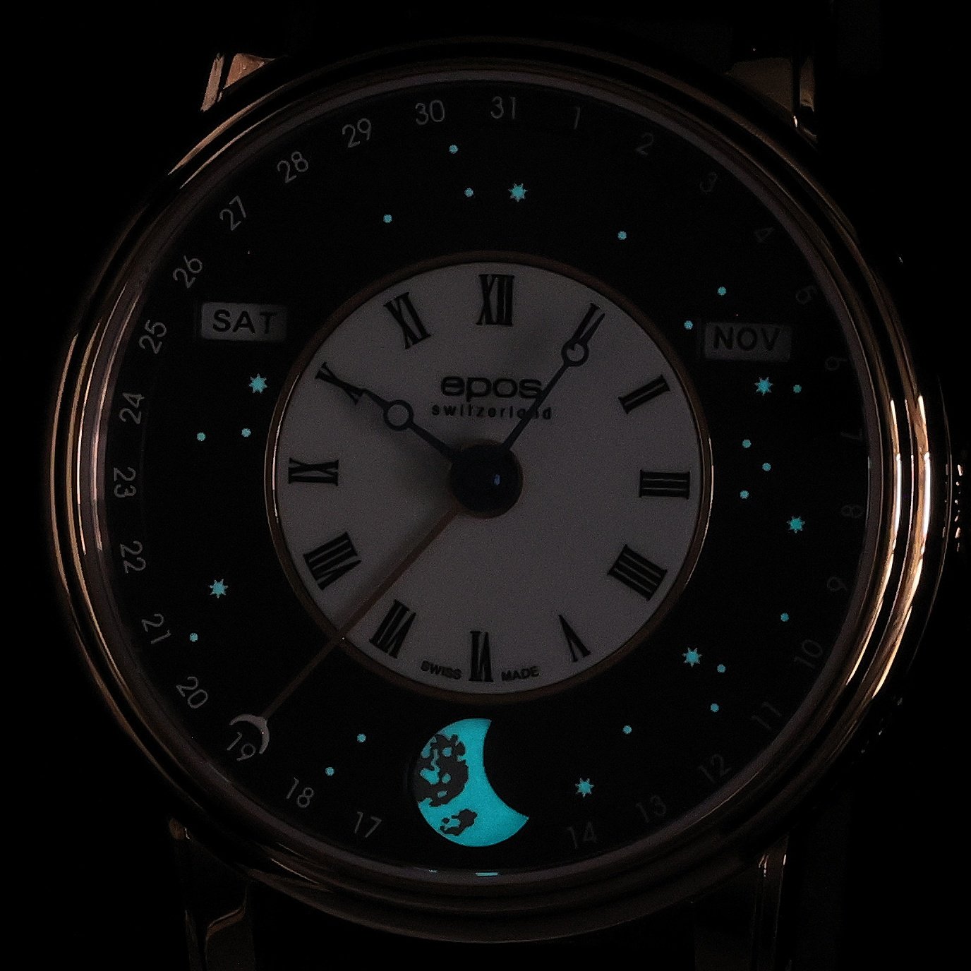 Epos 3439322202625 Oeuvre DArt Oeuvre DArt 3439 V-Style zegarek męski elegancki szafirowe - miniatura 5