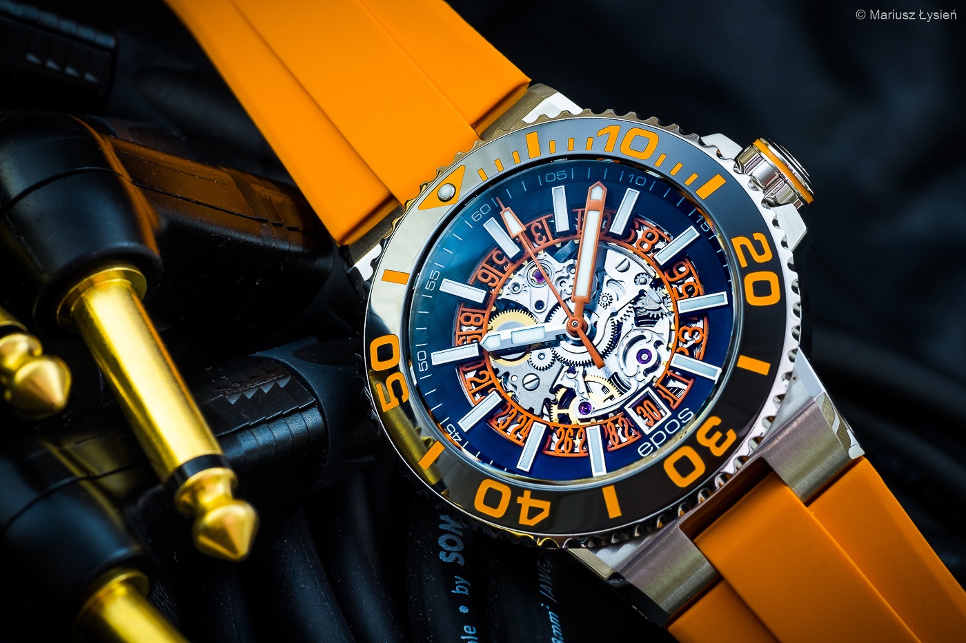 Epos 3441135991552 Skeleton Diver Sportive sportowy zegarek srebrny - miniatura 9