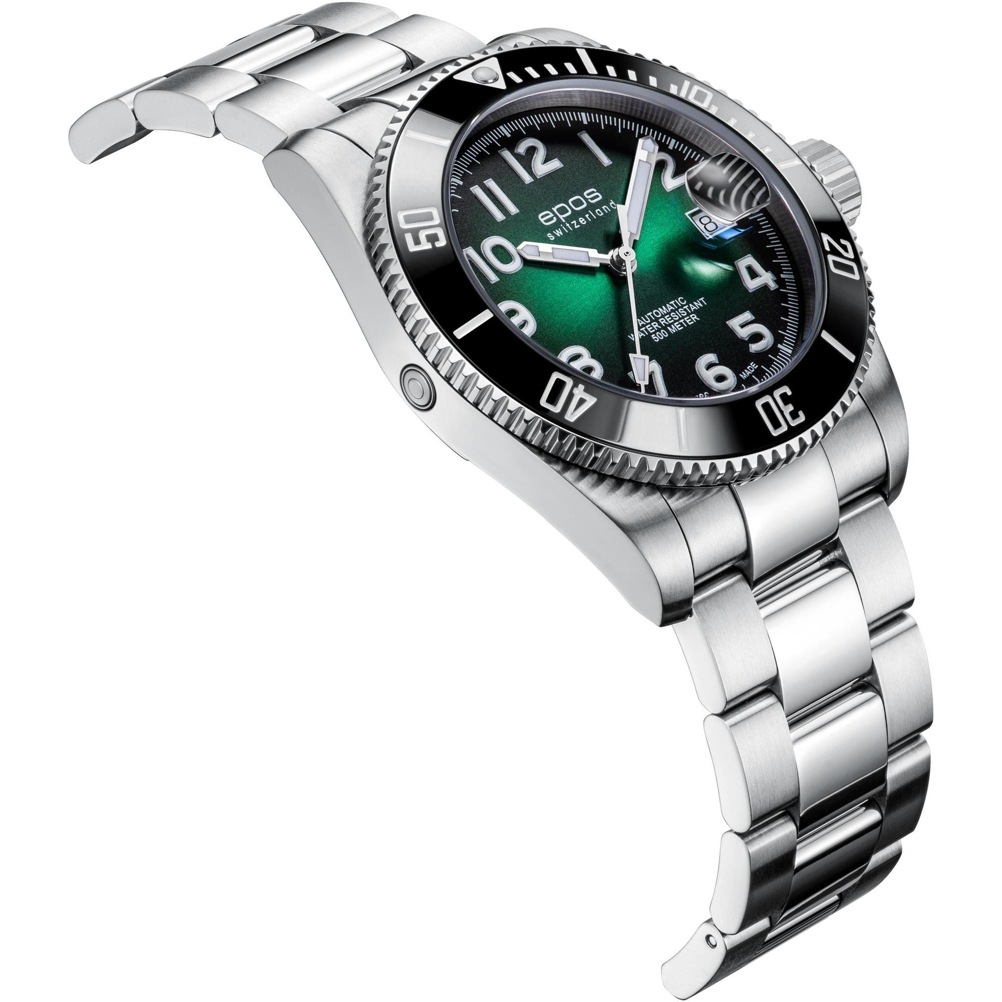 Epos 3504131803390 Sportive 3504 Diver Titanium Sportive klasyczny zegarek szary - miniatura 10