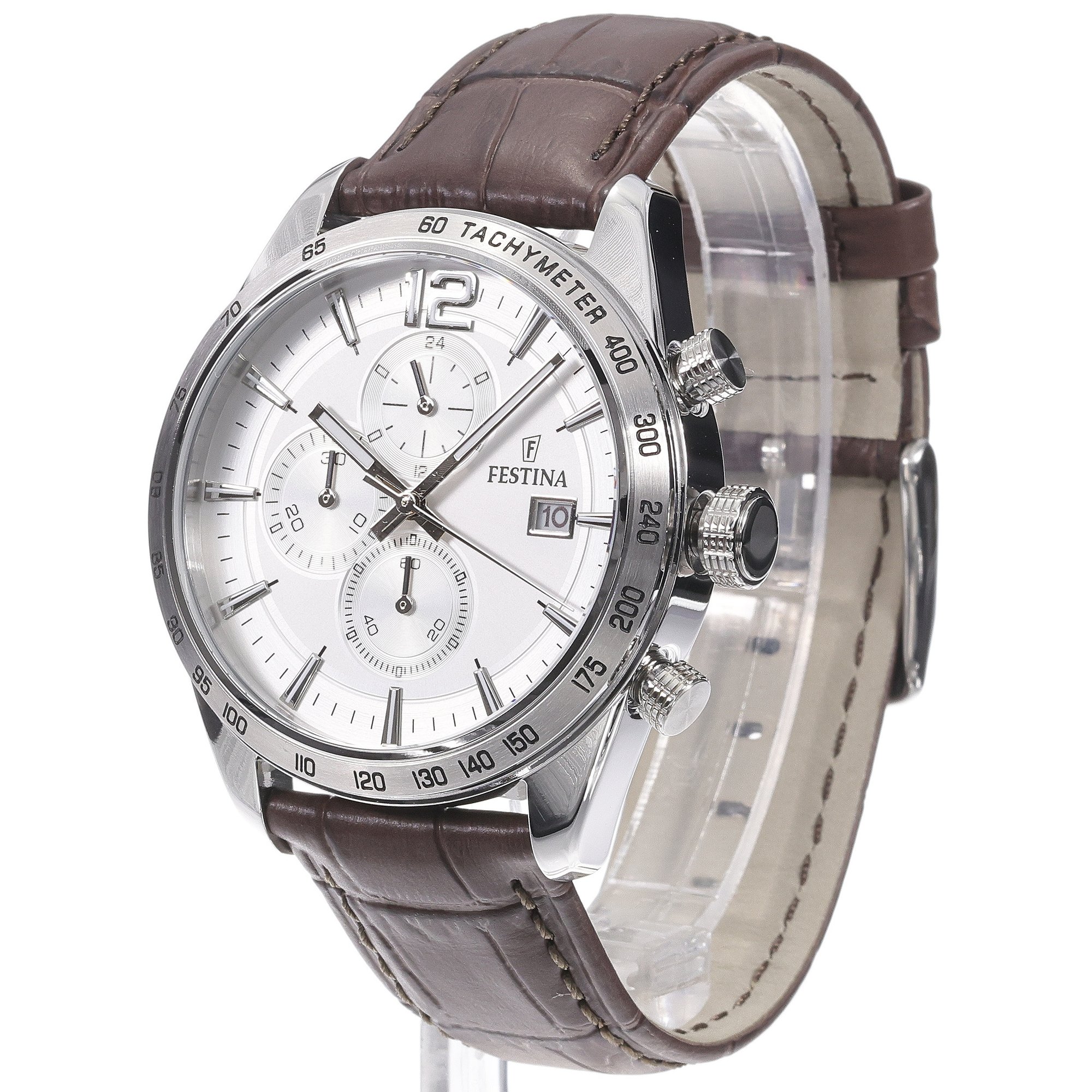 Festina F16760-1 zegarek srebrny sportowy Chronograf pasek - miniatura 2
