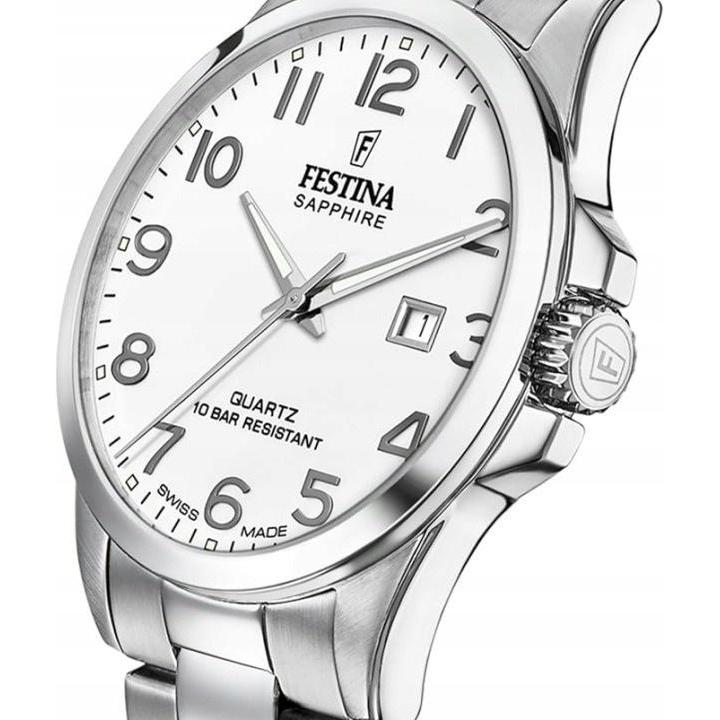 Festina F20024-1 zegarek srebrny klasyczny Classic bransoleta