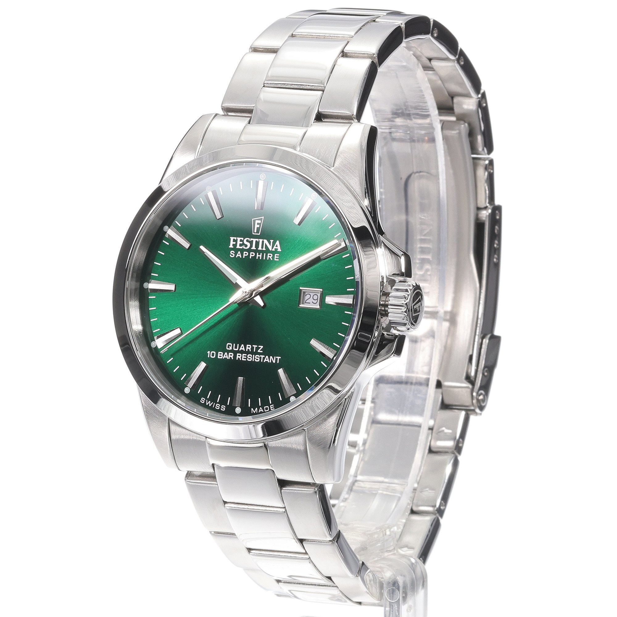 Festina F20024-6 zegarek srebrny klasyczny Classic bransoleta - miniatura 2