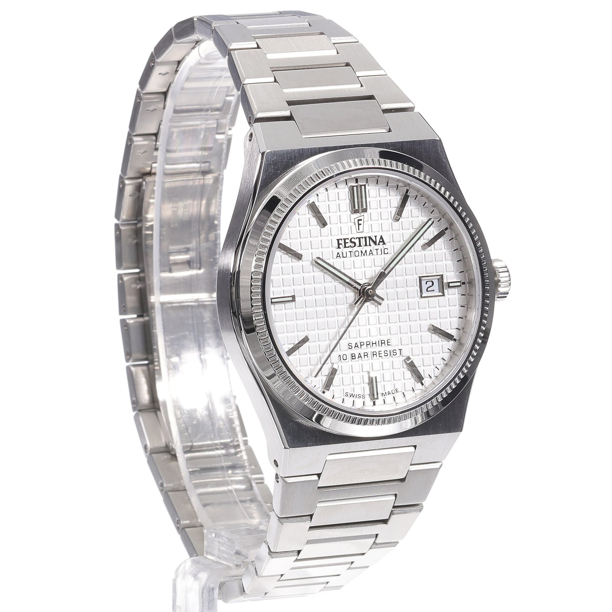 Festina F20028-1 zegarek srebrny elegancki Swiss Made bransoleta - miniatura 3