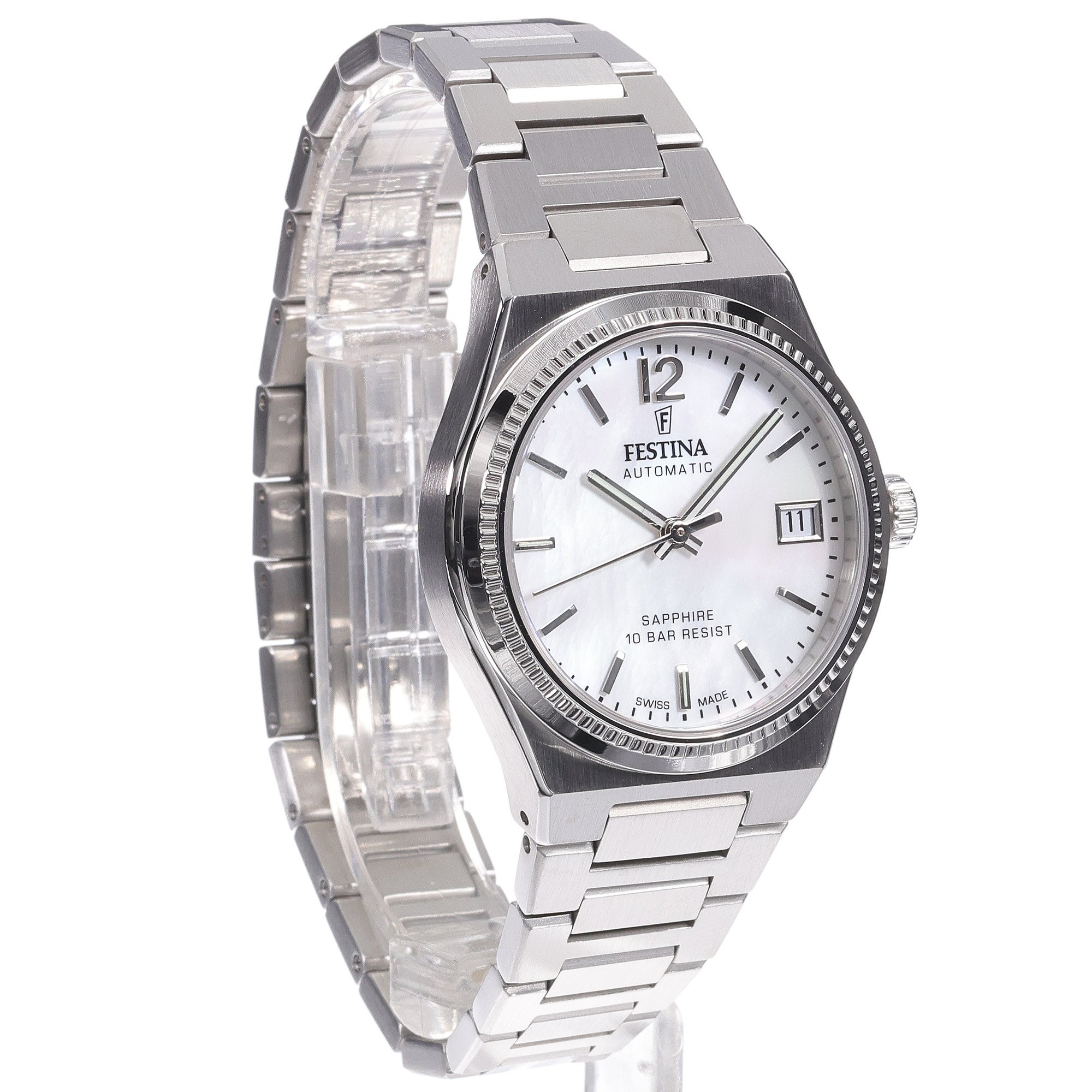 Festina F20029-1 zegarek srebrny elegancki Swiss Made bransoleta - miniatura 3